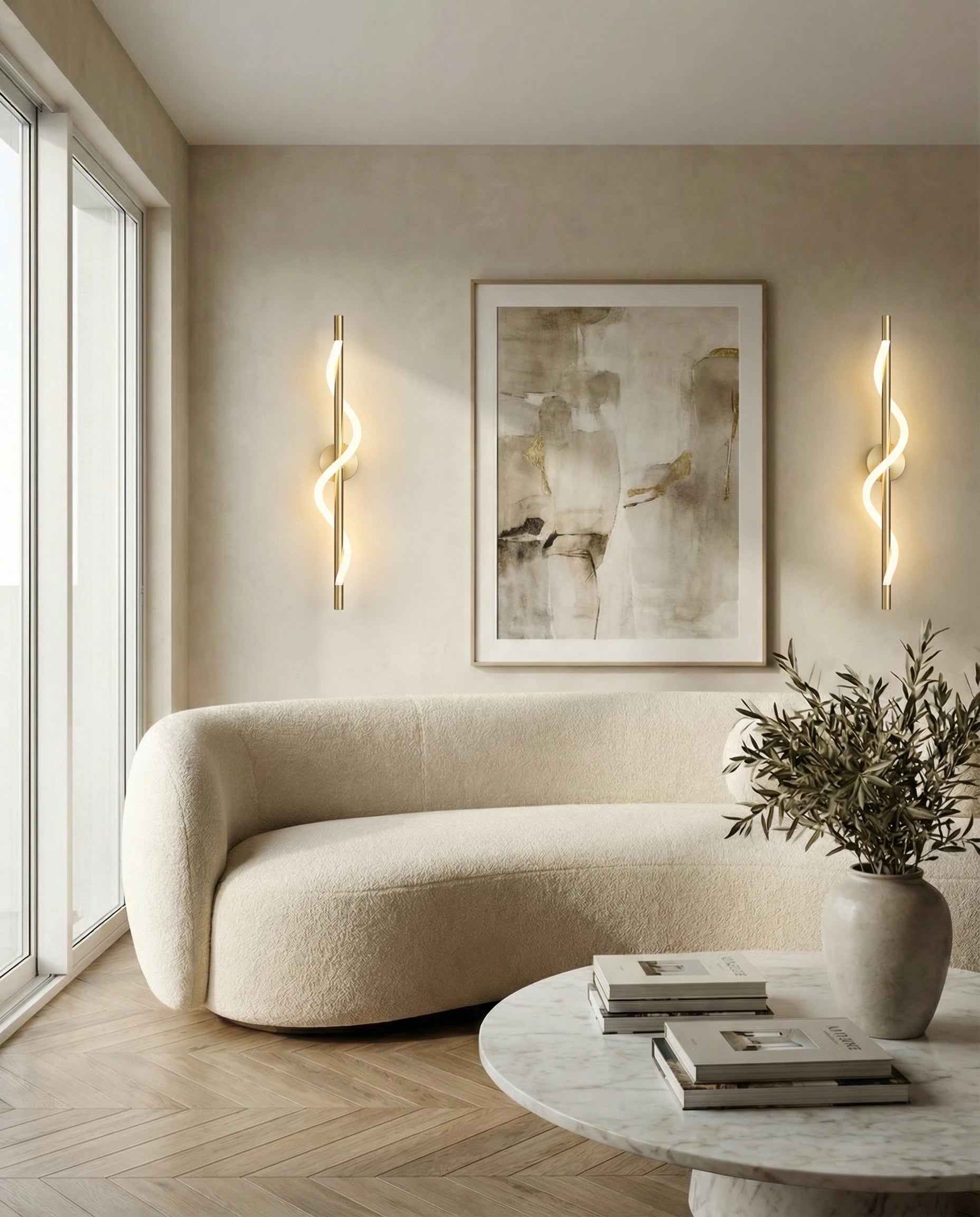 Luca Gold Spiral Metal Wall Lamp