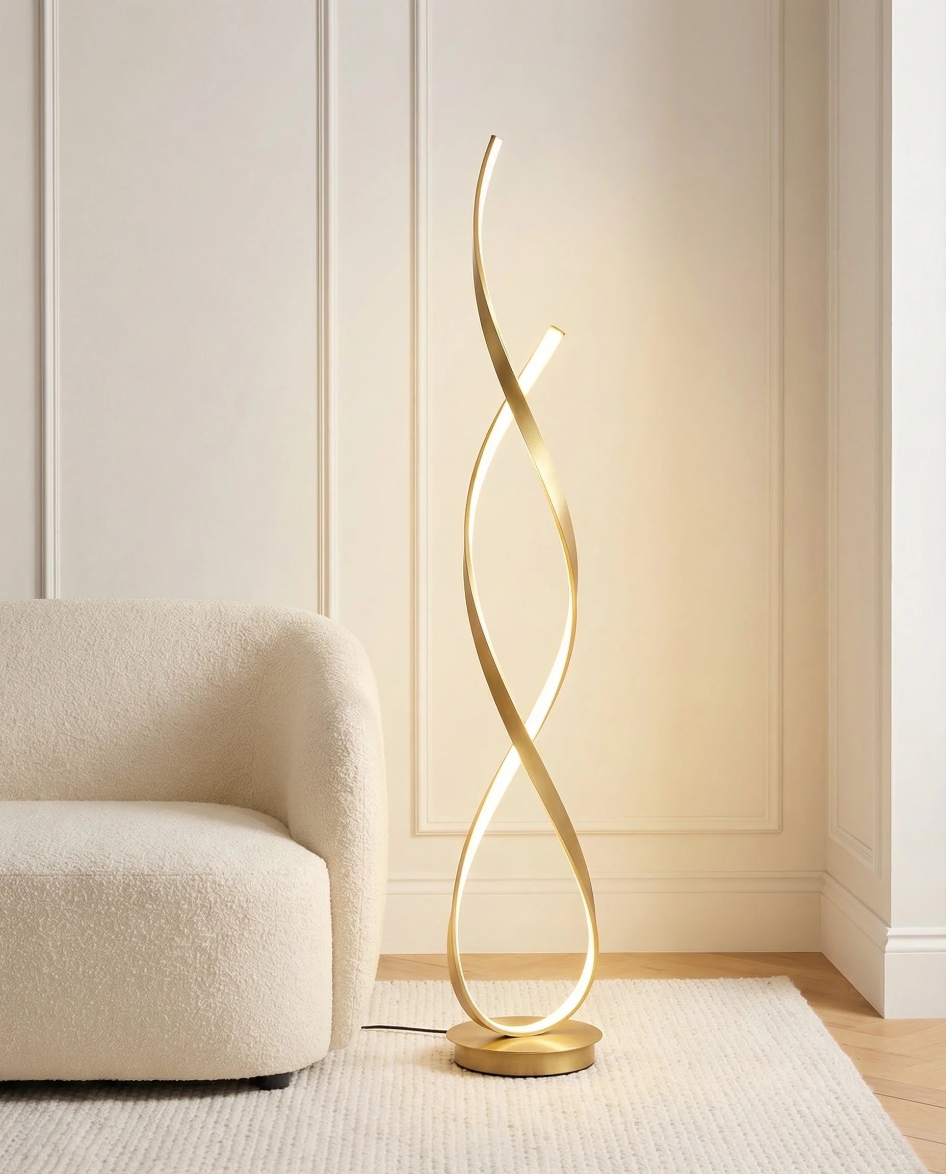 Luca Gold Spiral Aesthetic Floor Lamp