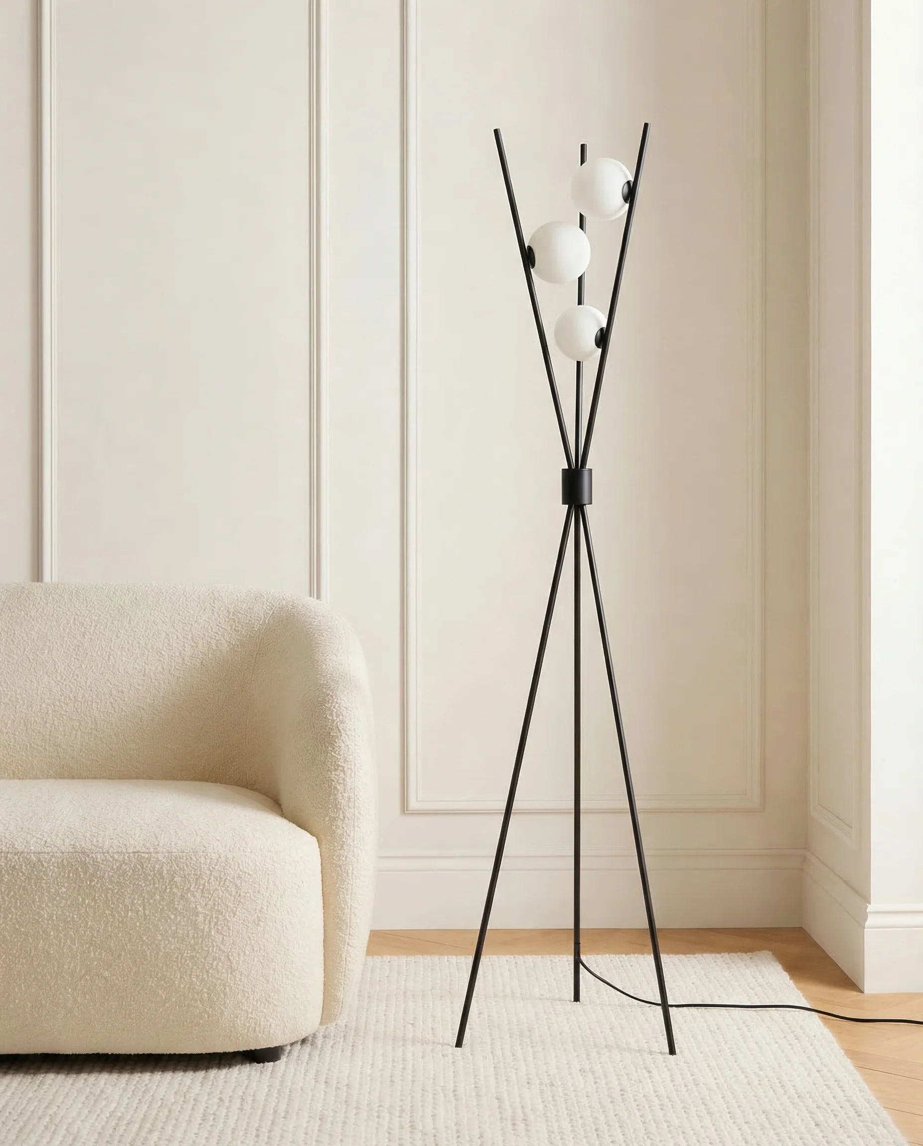 Luna Black Tripod Floor Lamp