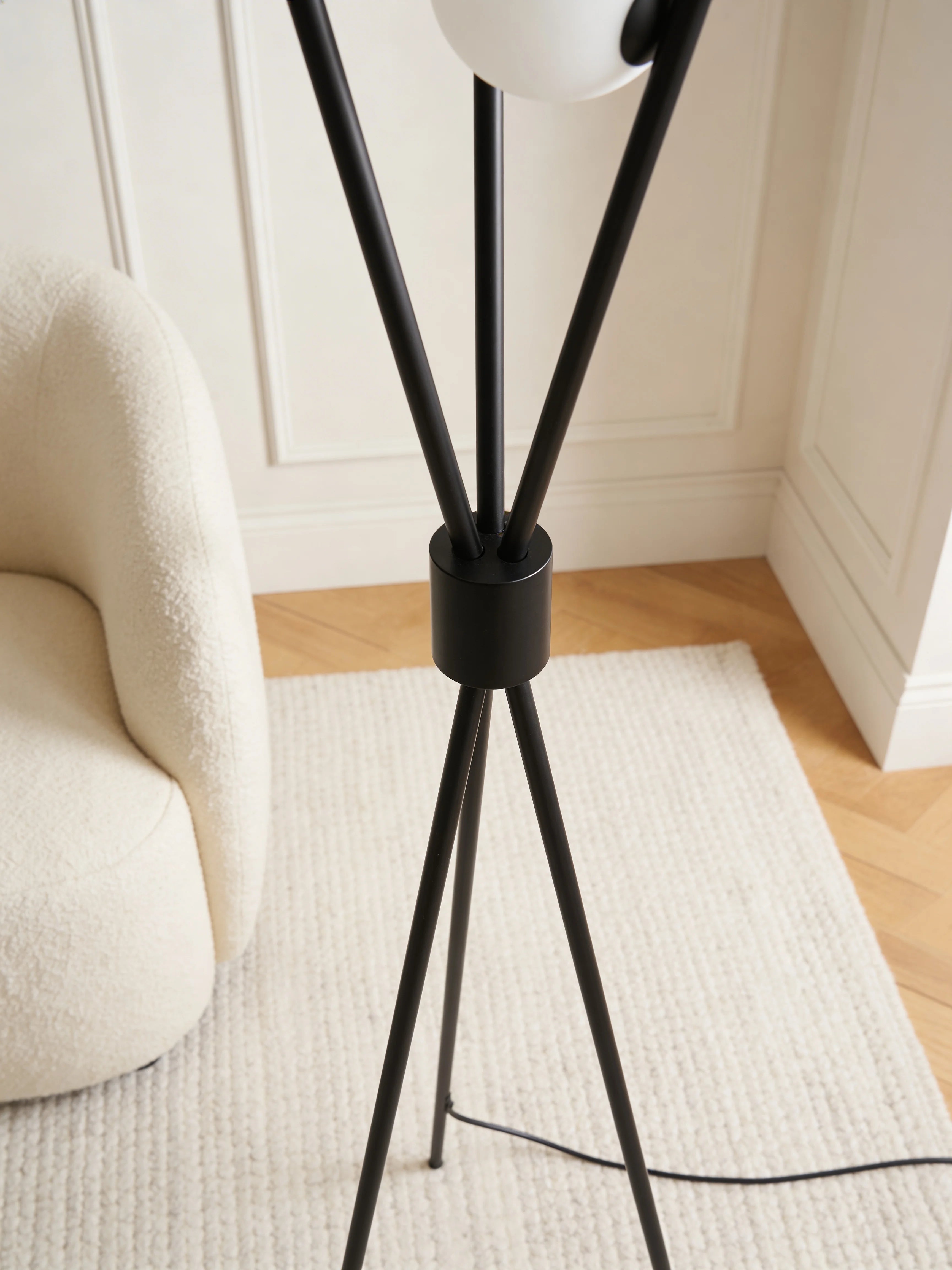Luna Black Tripod Floor Lamp