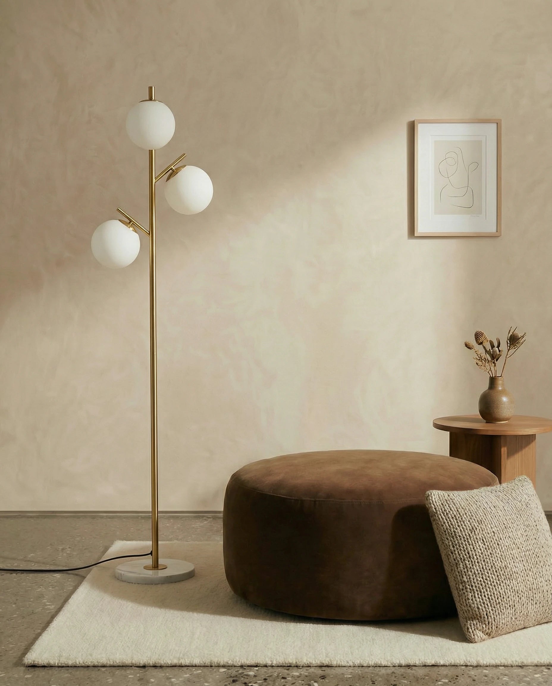 Luxury Gold Tri sphere Floor Lamp