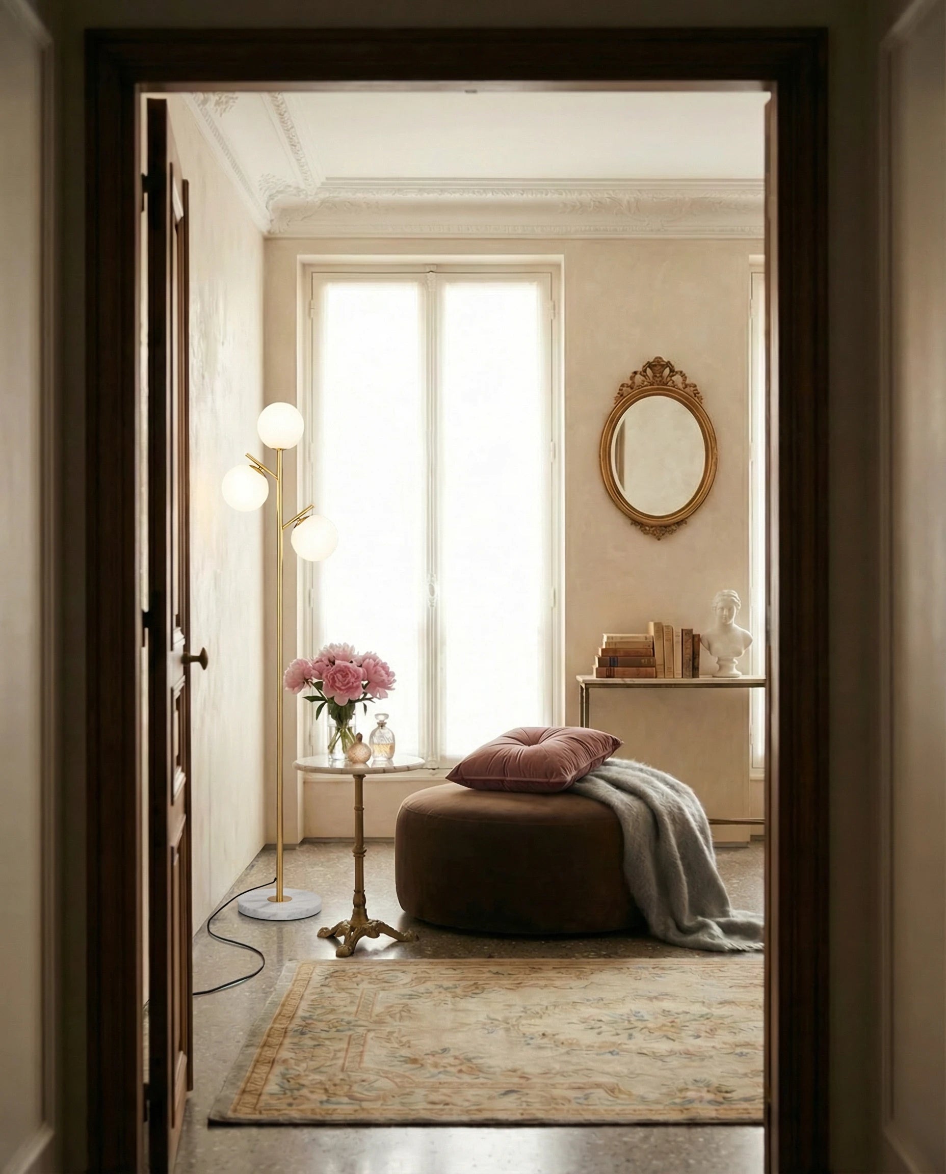 Luxury Gold Tri sphere Floor Lamp