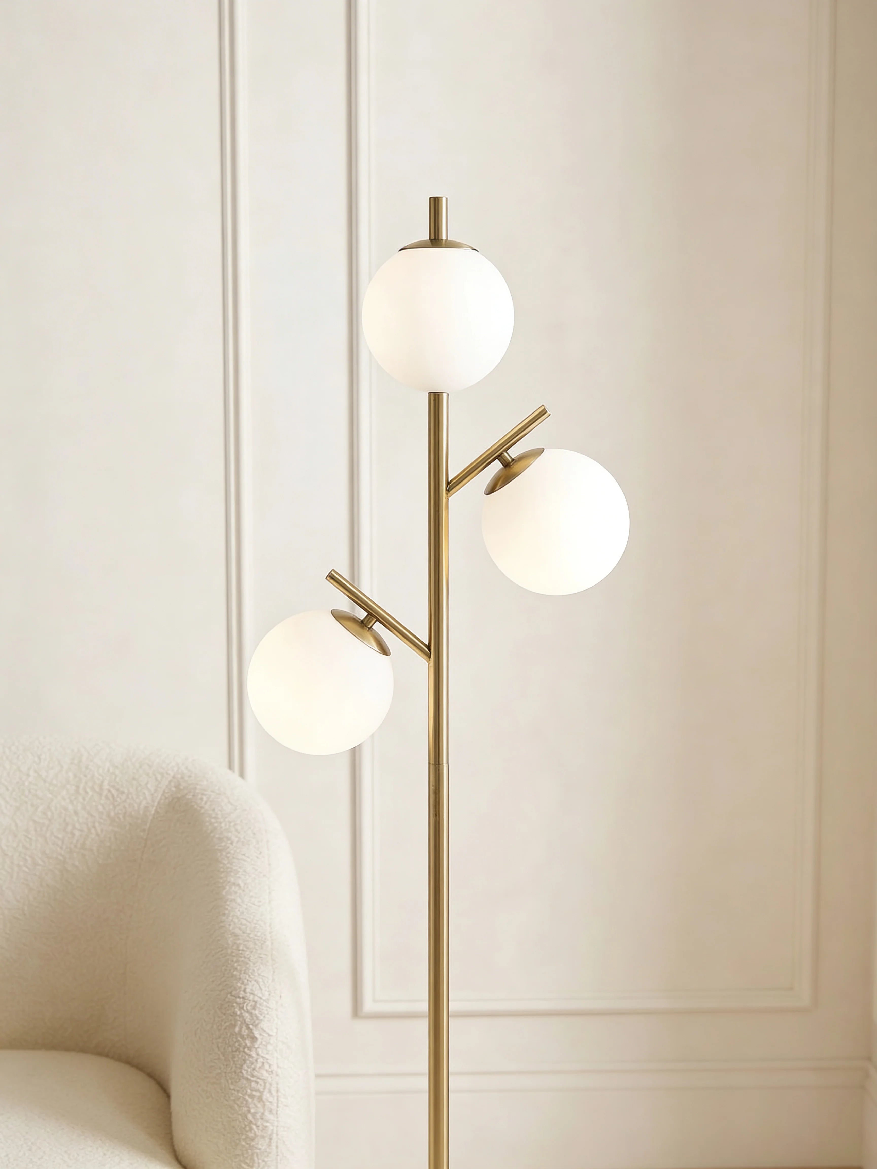 Luxury Gold Tri sphere Floor Lamp