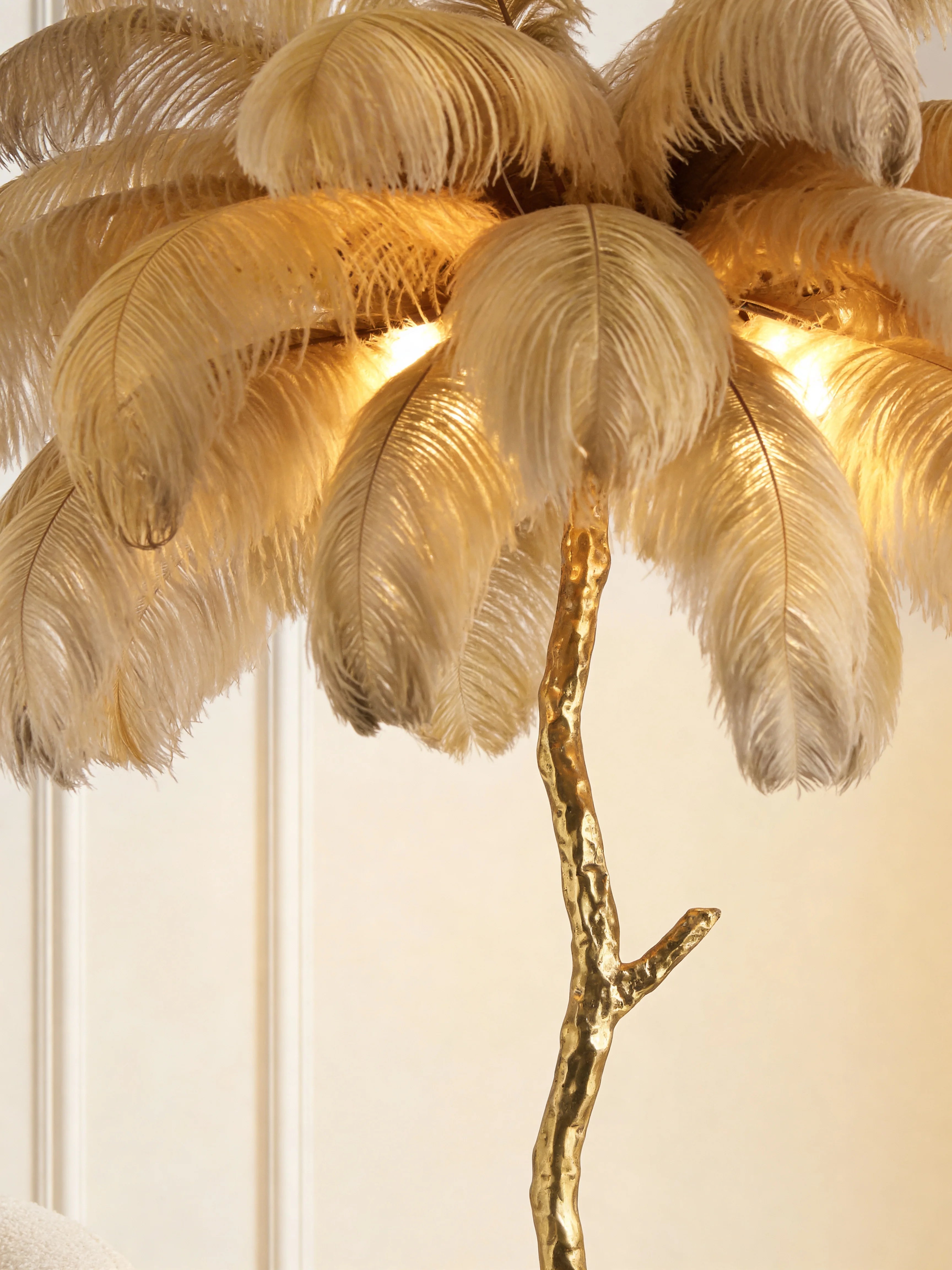 Luxury Ostrich Feather Tree Floor Lamp