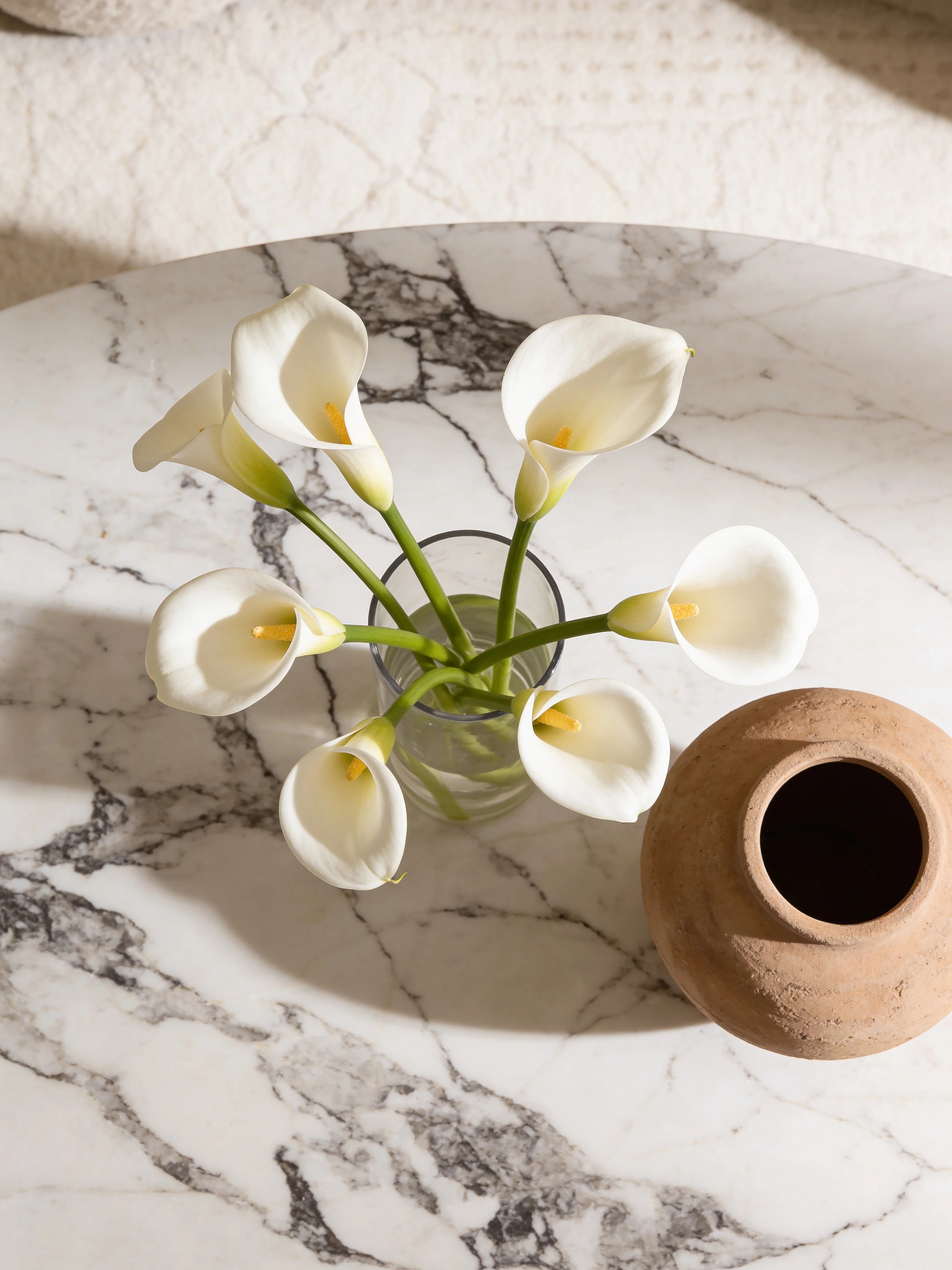 Luxury Arabescato Marble Coffee Table with Fluted Design