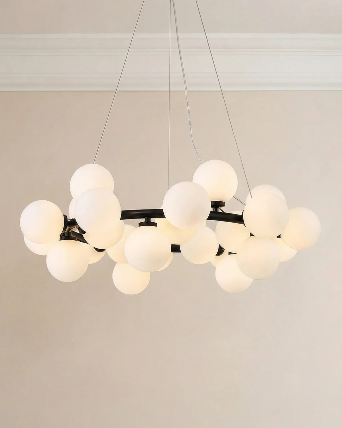 Frosted glass globe chandelier