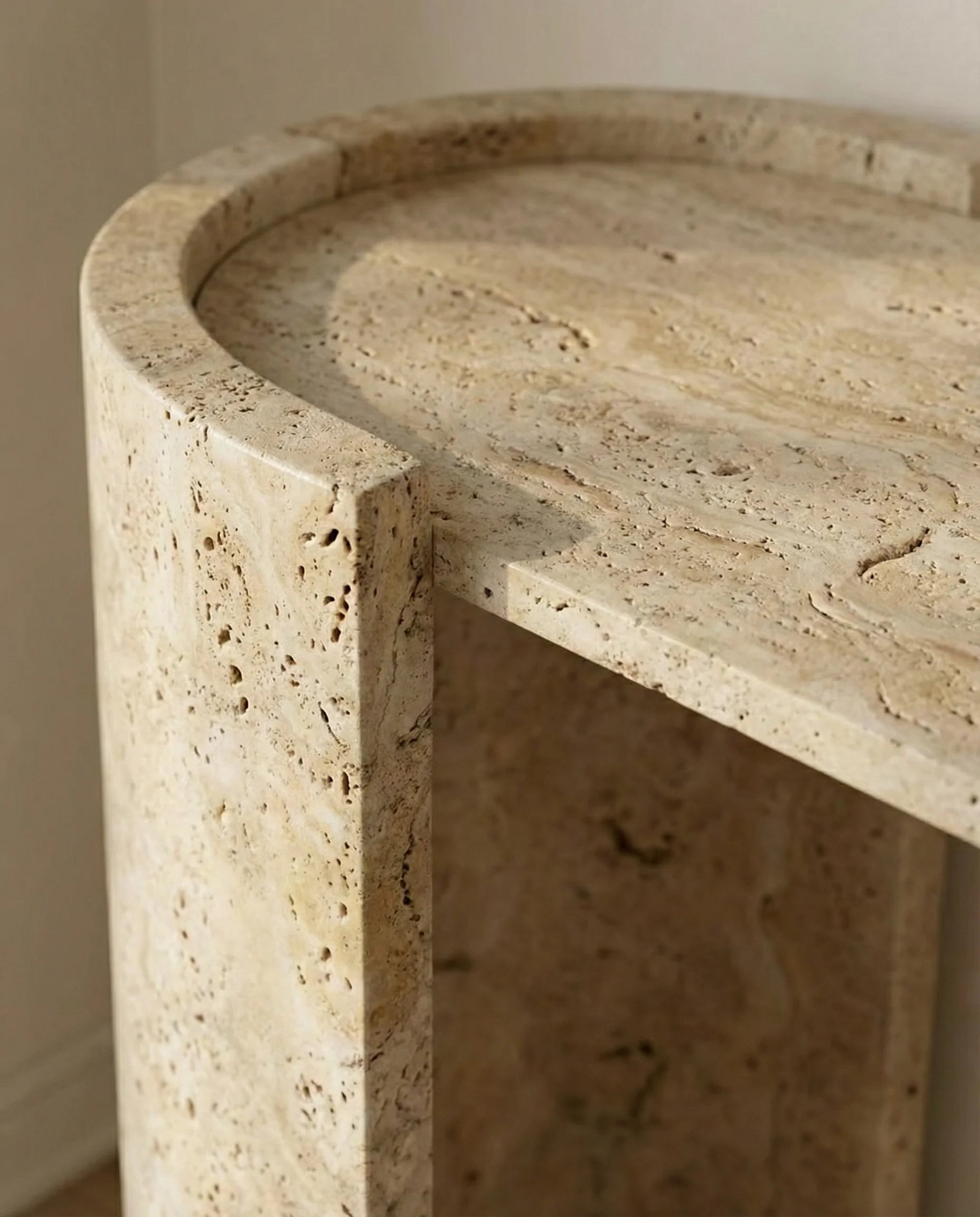 Marcelo Beige Travertine Entryway Table