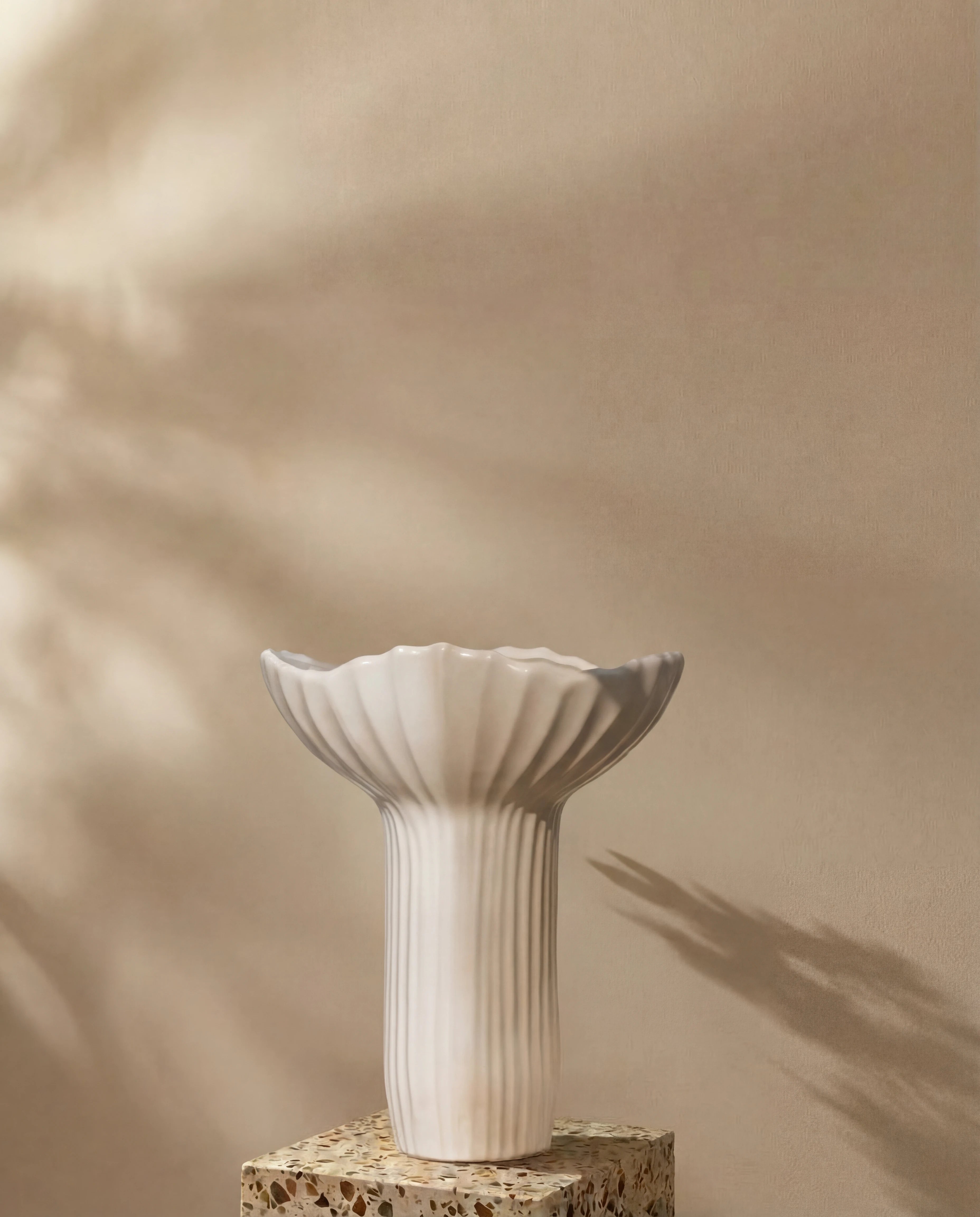 Maren Sculpted Sea Shell Ceramic Vase