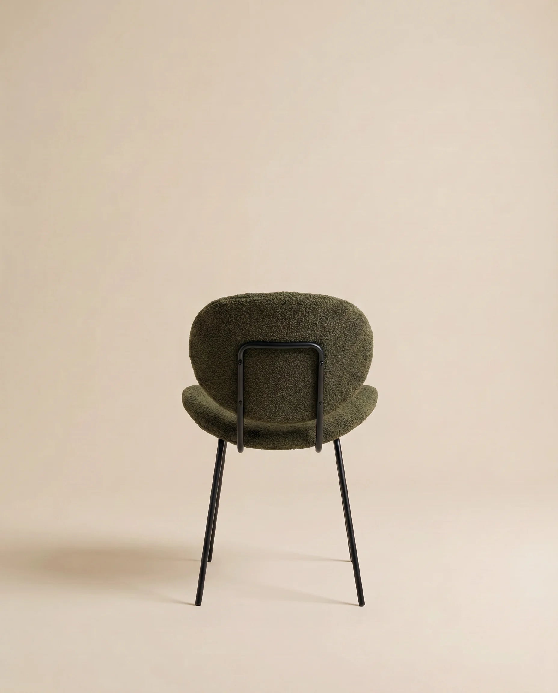 Maren Sculpted Olive Bouclé Dining Chair