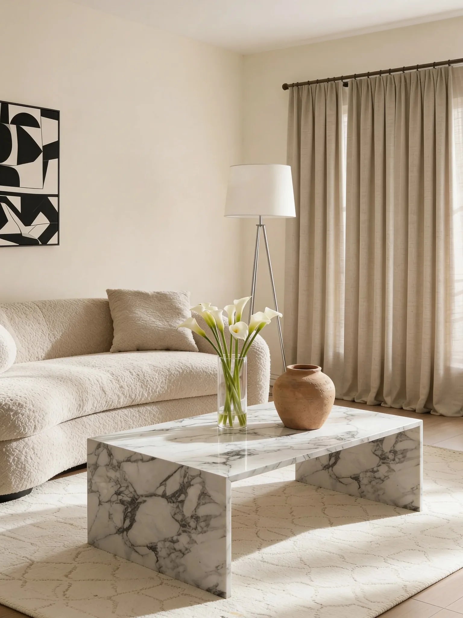 Marino Arabescato marble coffee table
