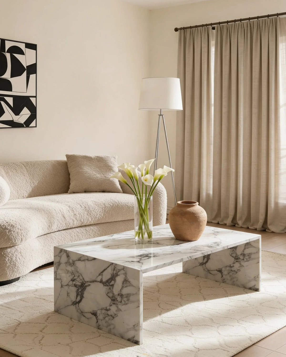 Marino Arabescato marble coffee table