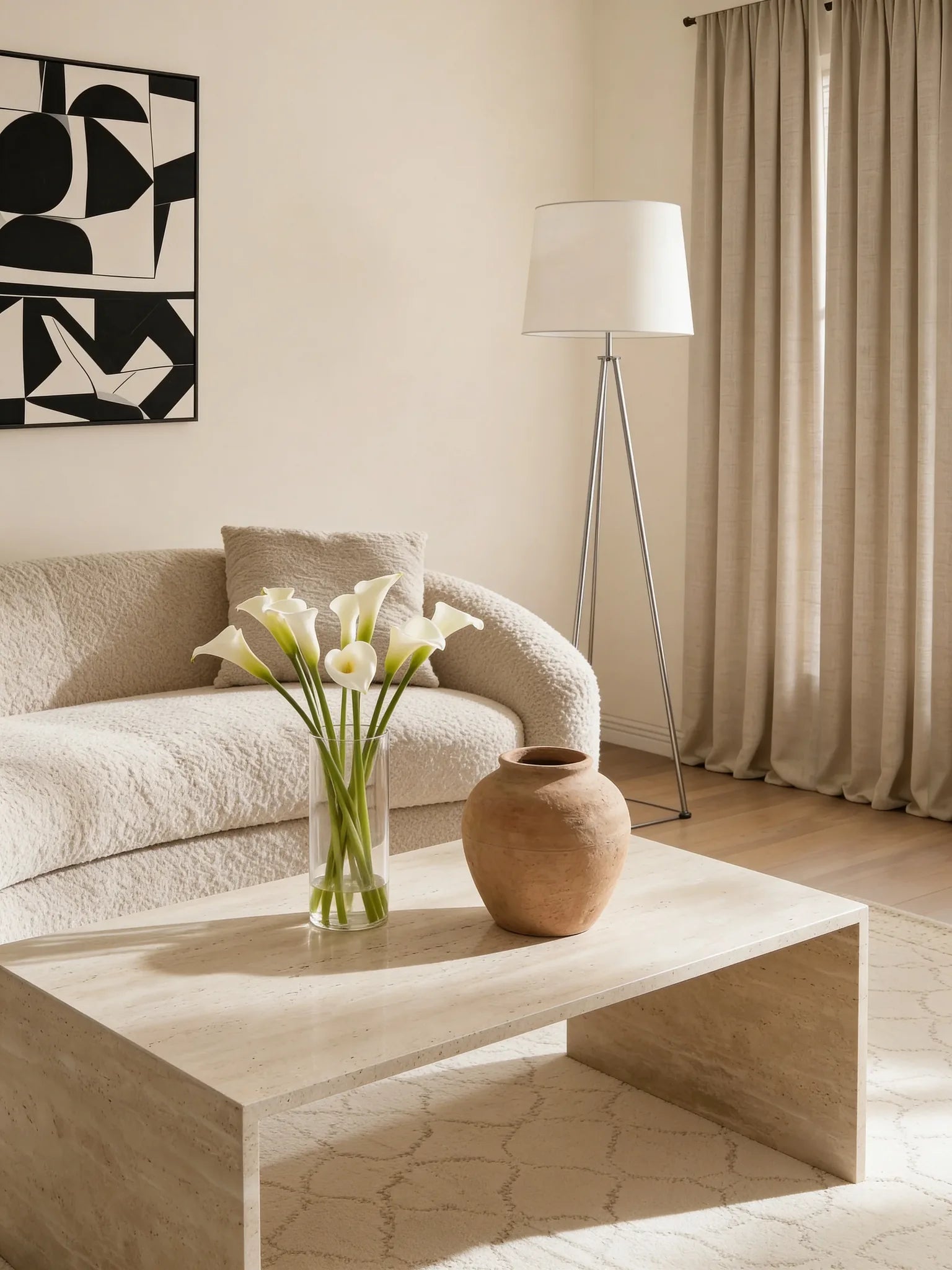 Marino travertine coffee table