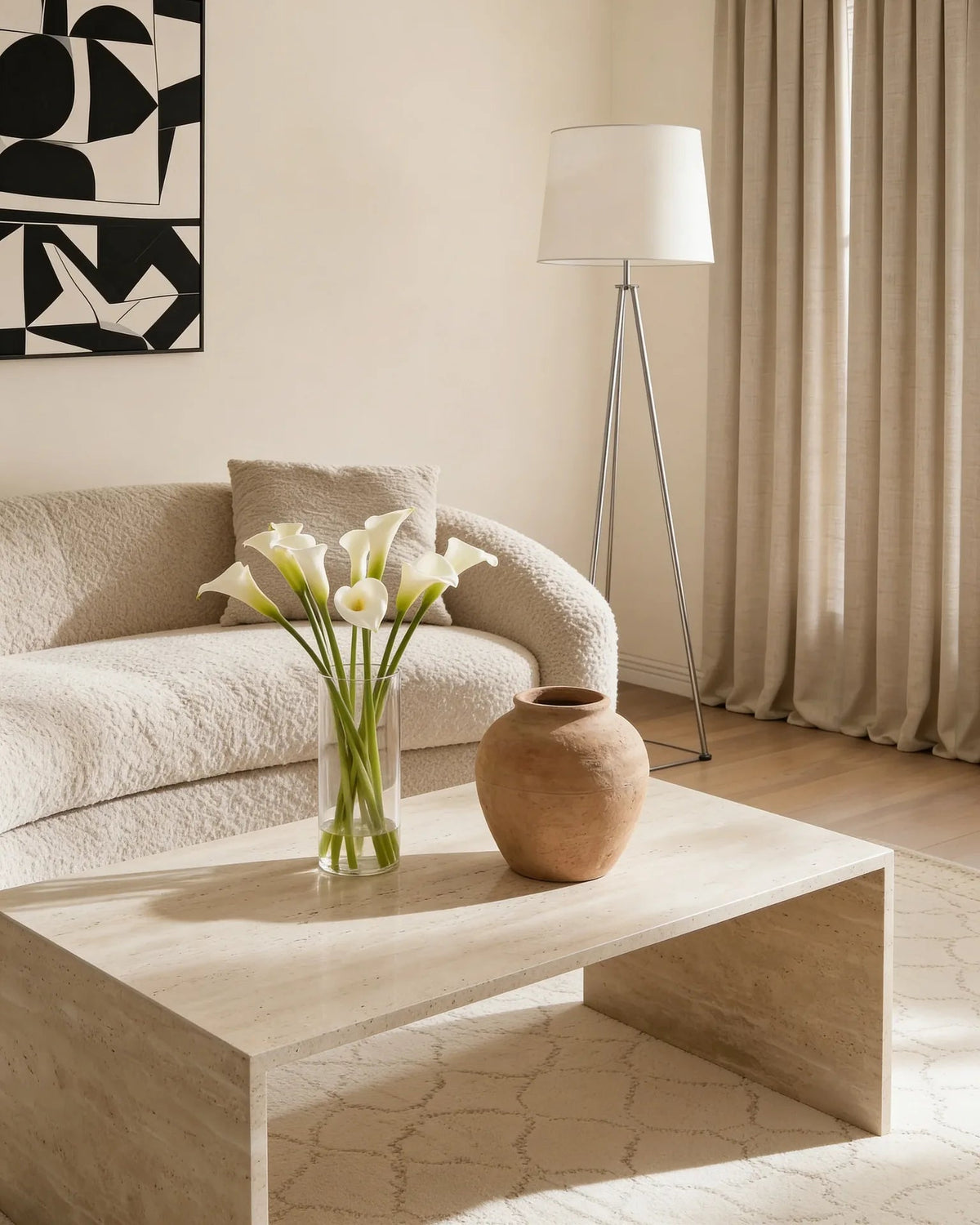 Marino travertine coffee table