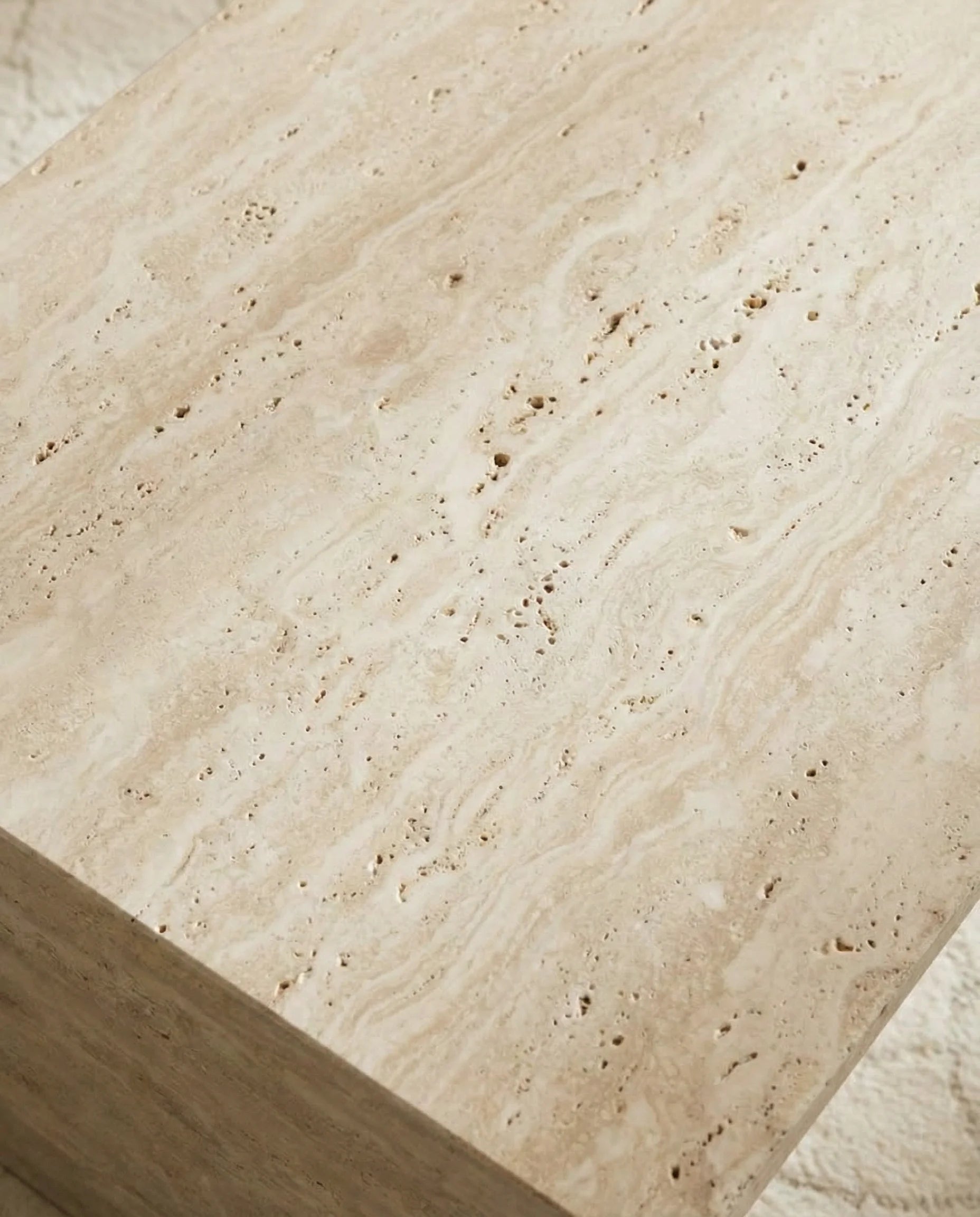 Marino travertine coffee table in a Dubai living room