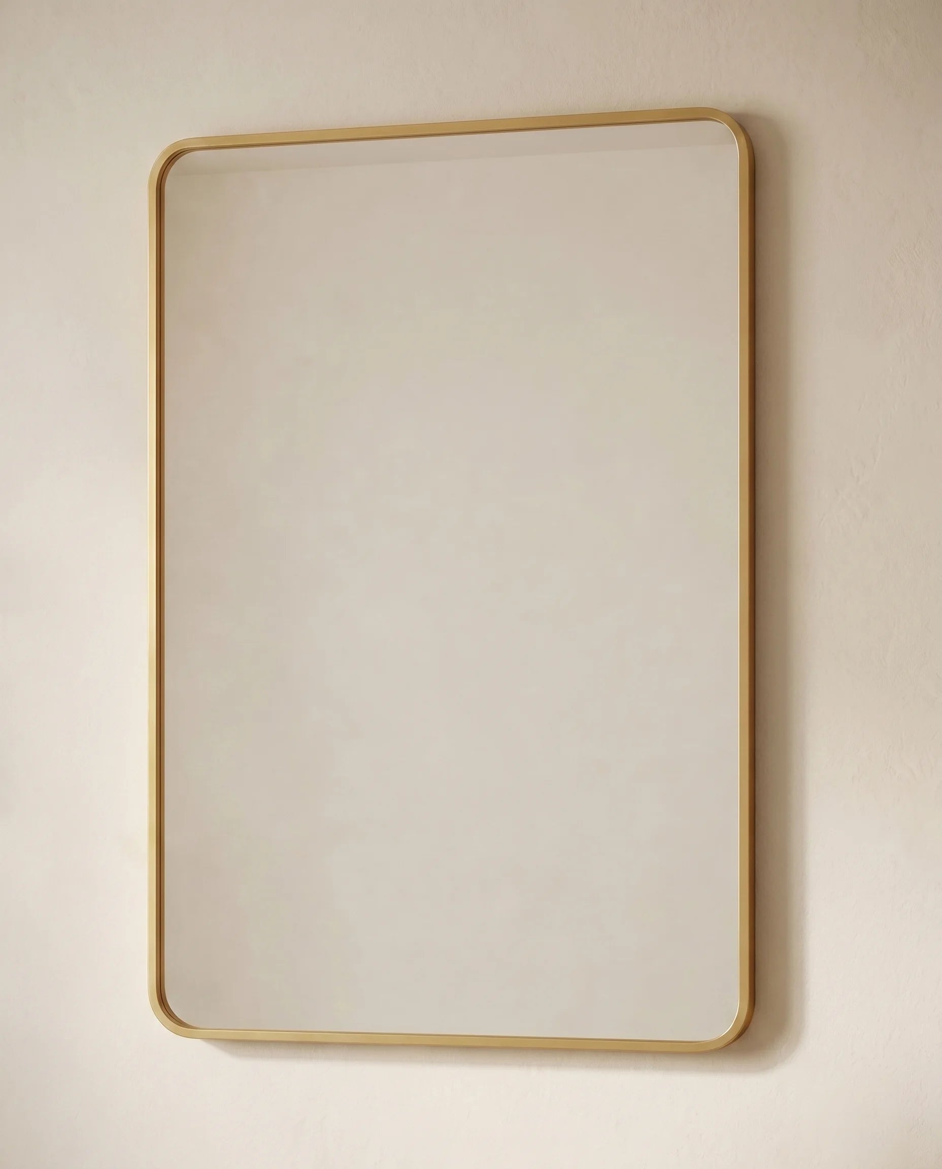 Marvin Golden Rectangular Mirror with Rounded Corners