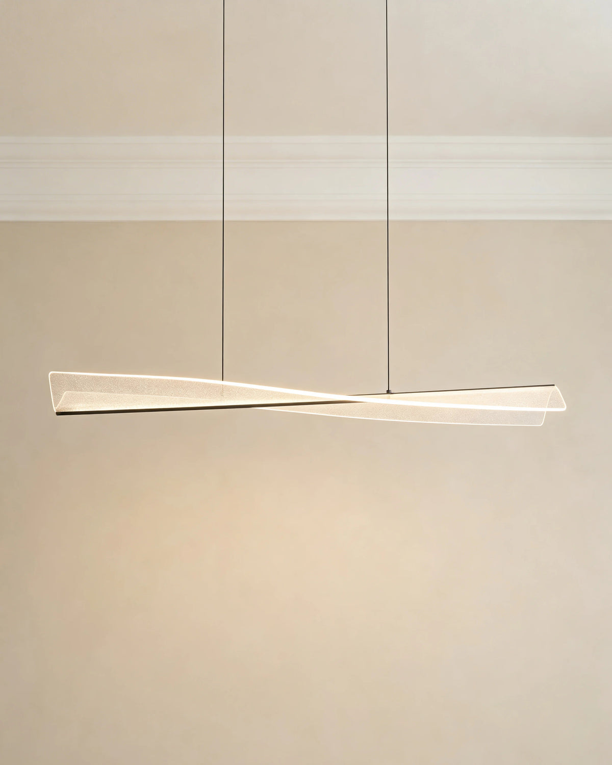 Curvy LED island hanging light
