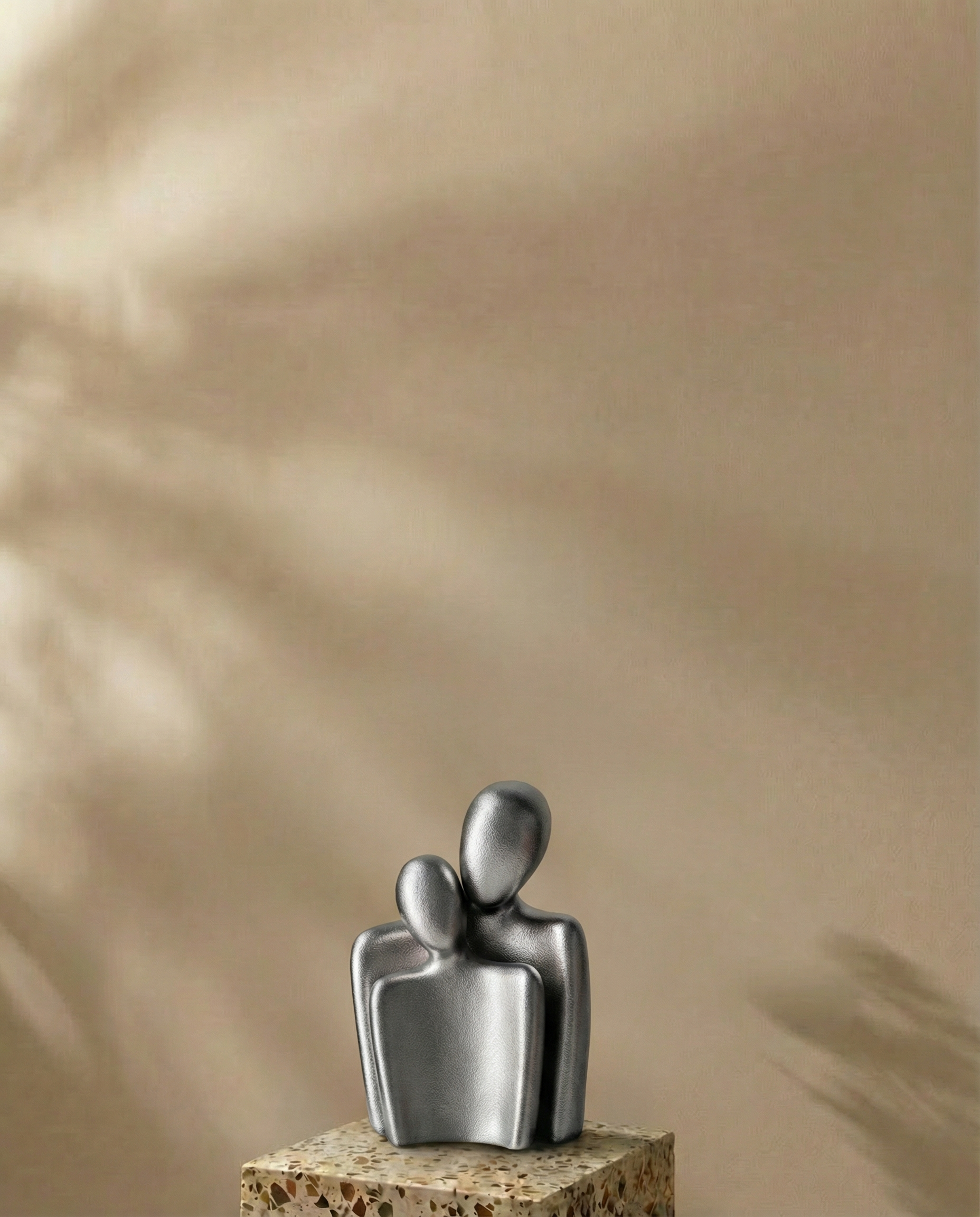 Mi Amor Silver Couple Sculpture Figurine Decor