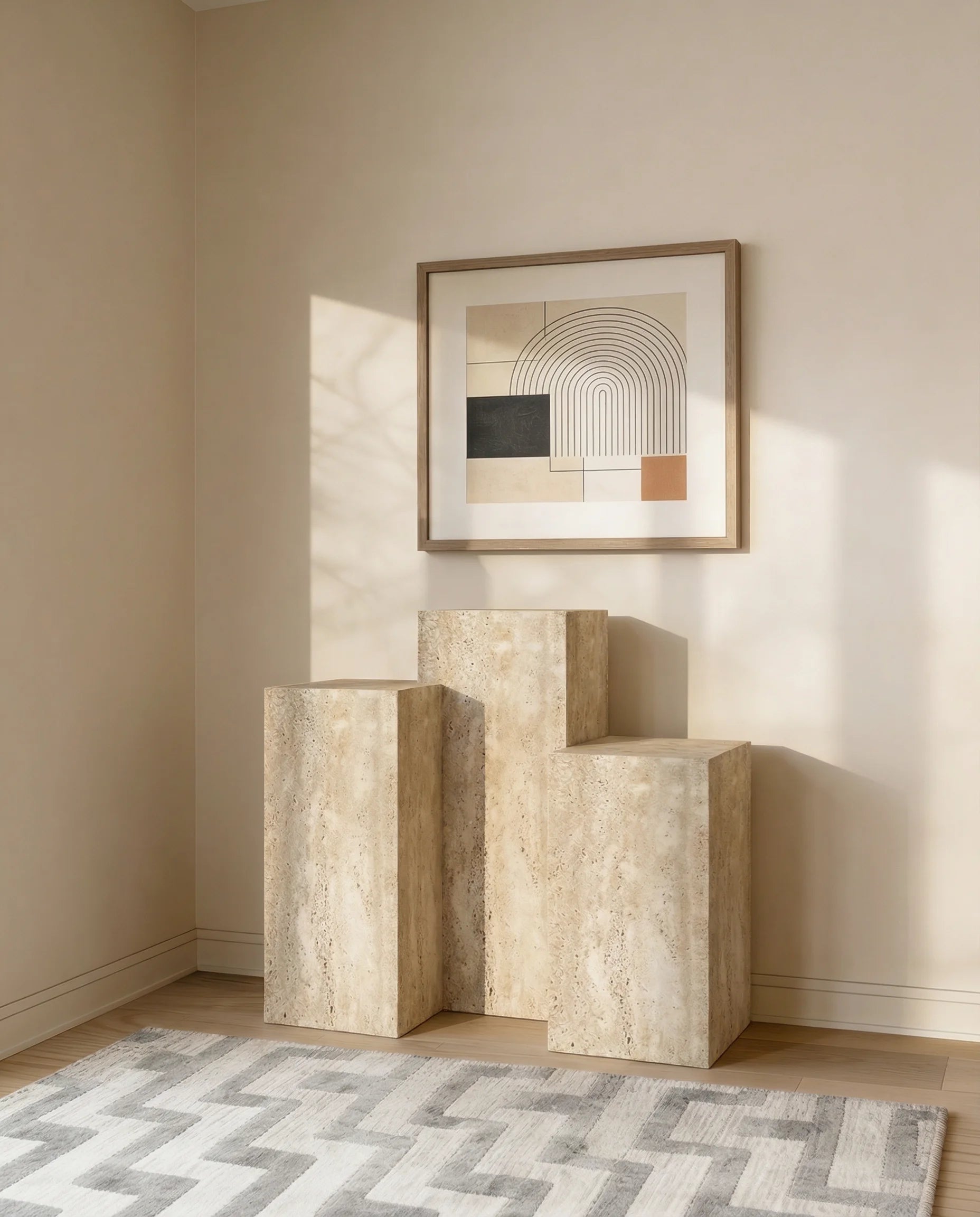Milan Travertine Stone Plinths