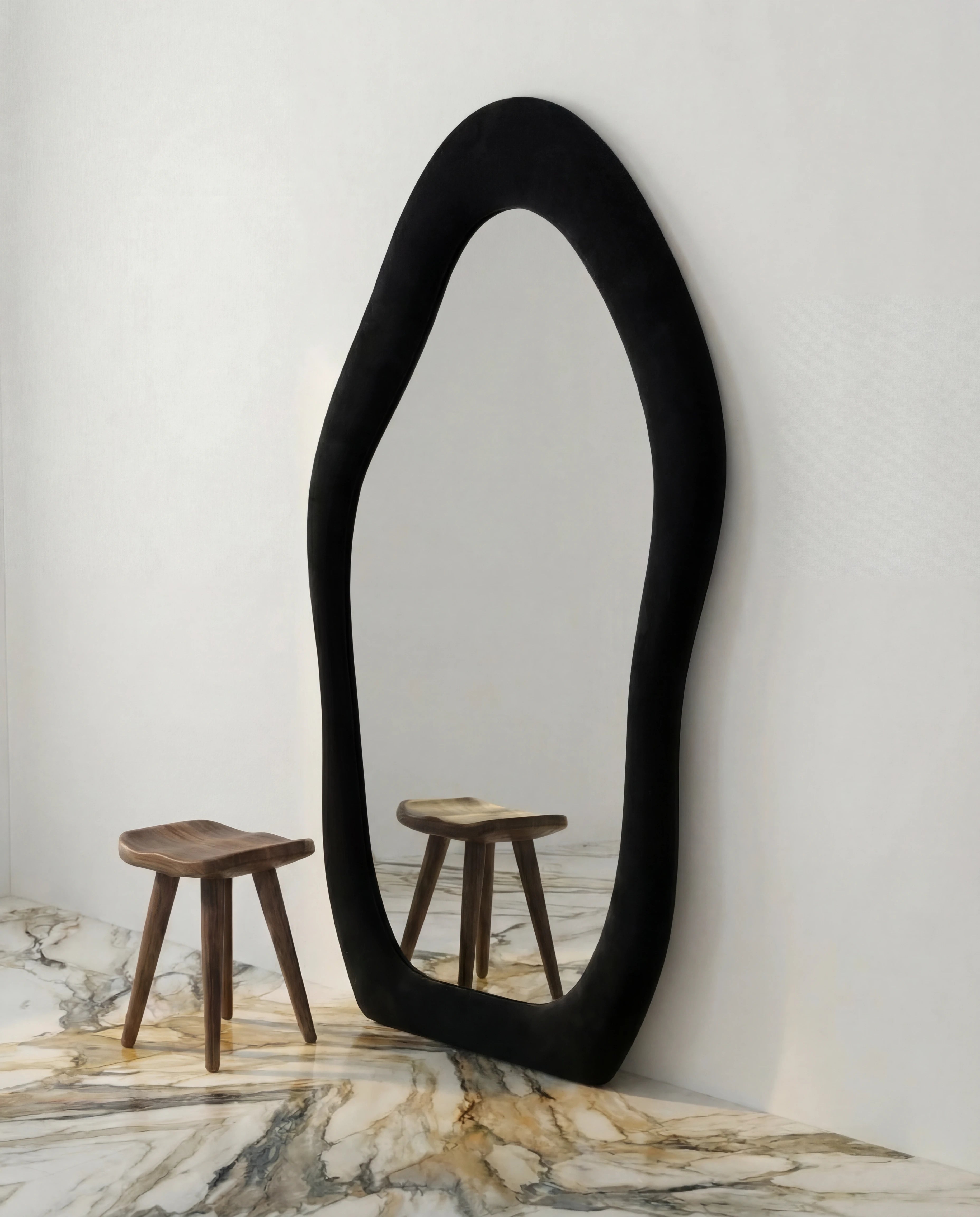 Mina Grey Flannelette Funky Wall Mirror