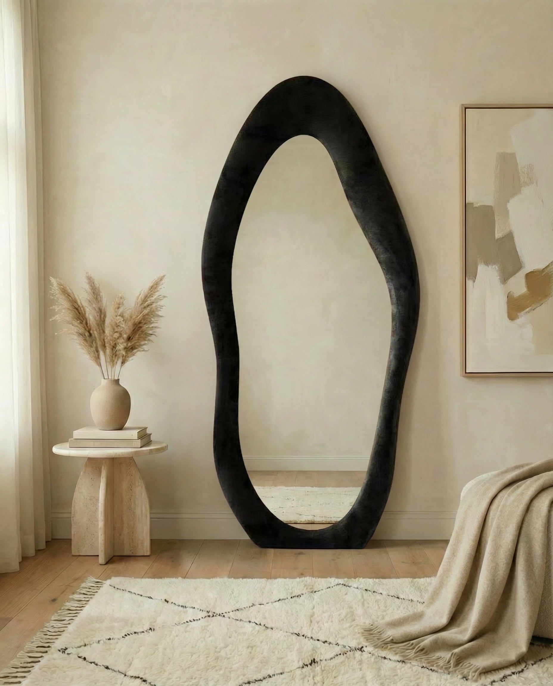 Mina Grey Flannelette Funky Wall Mirror