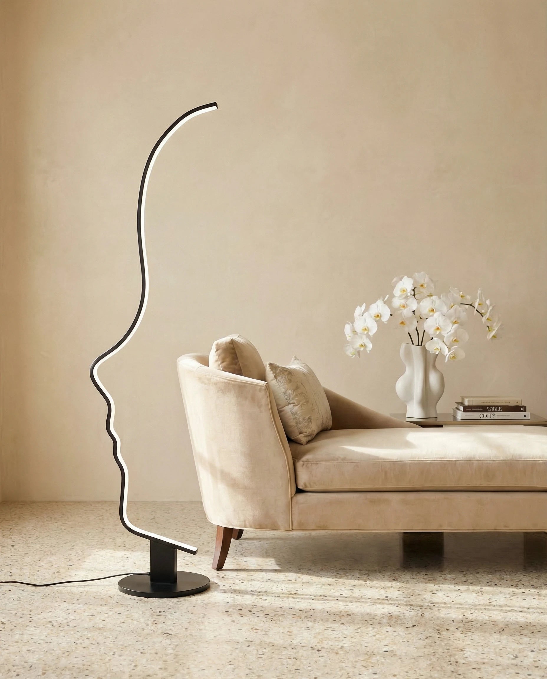 Minimalist Face Shape Metal Floor Lamp