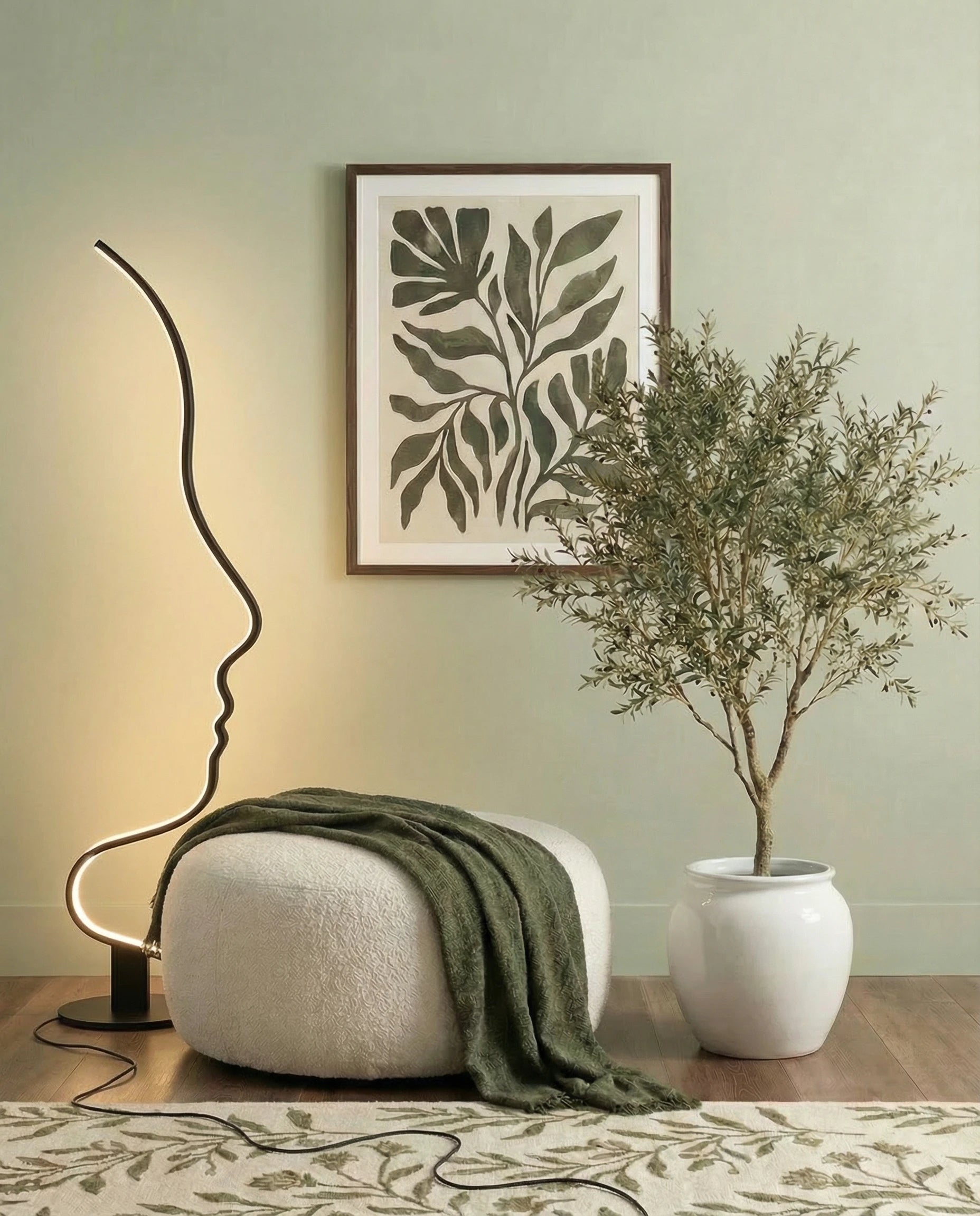 Minimalist Face Shape Metal Floor Lamp
