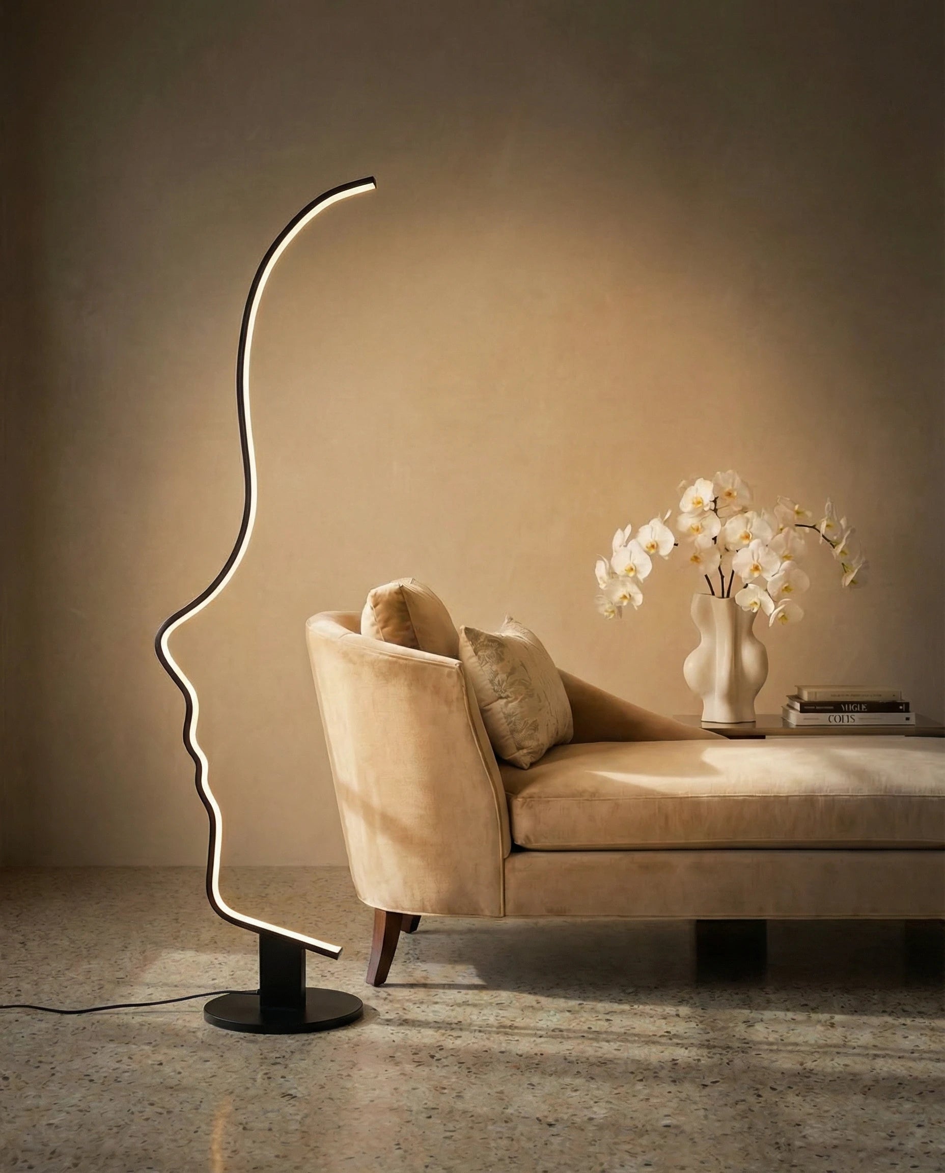 Minimalist Face Shape Metal Floor Lamp