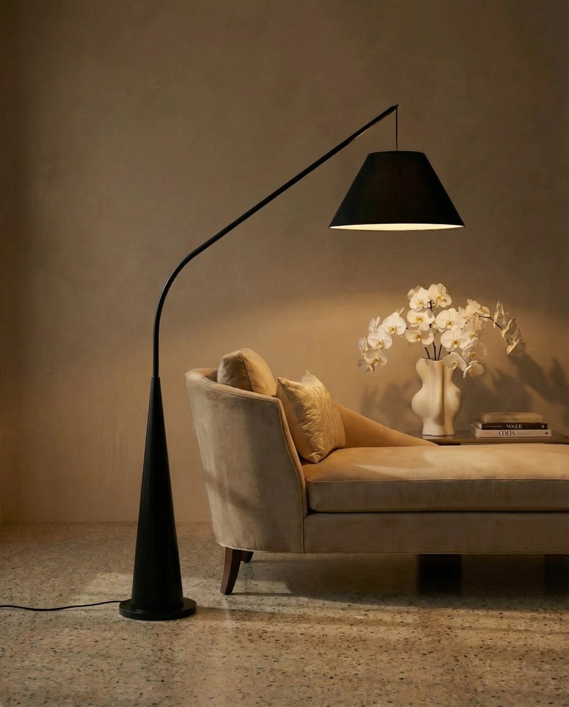 Moretti Black Fishing Rod Standing Lamp