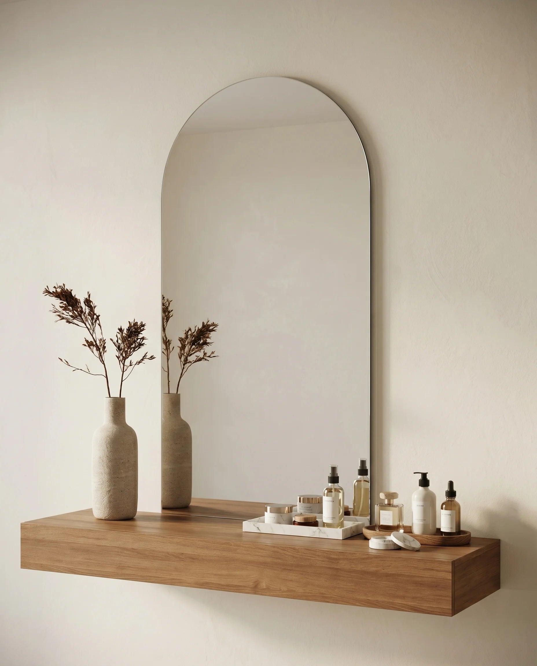 Naomi LED Frameless Arched Wall Mirror