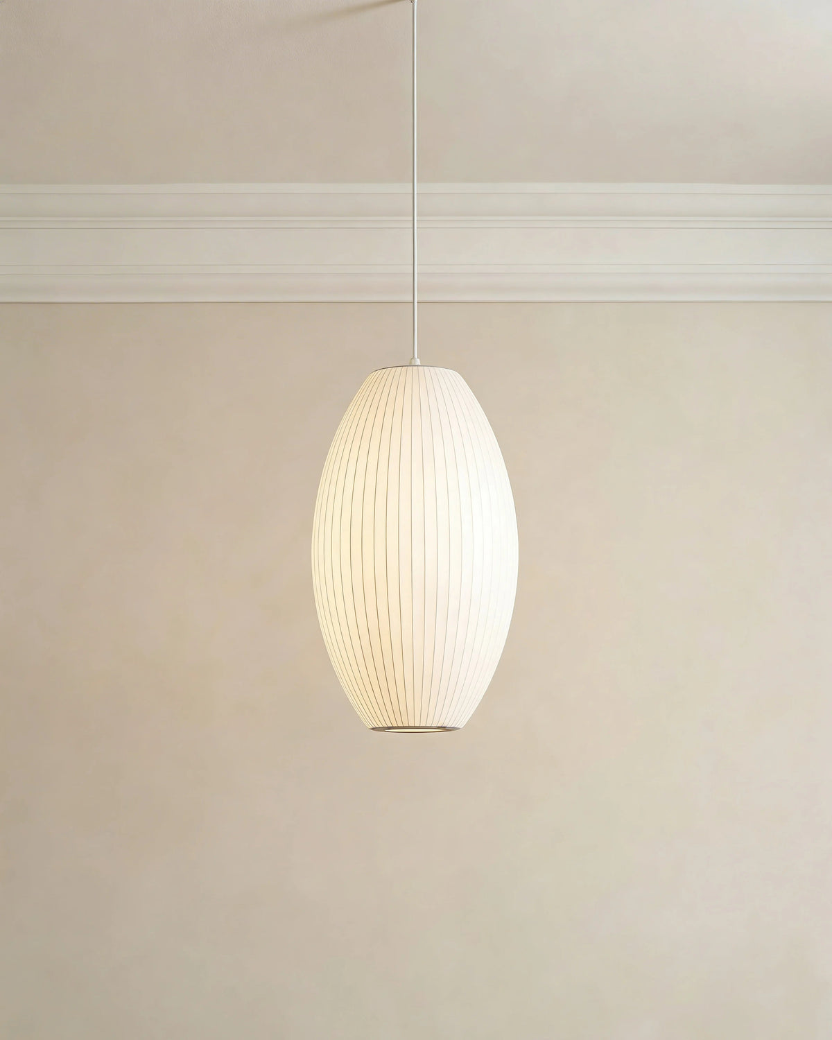 Cigar lotus silk pendant light