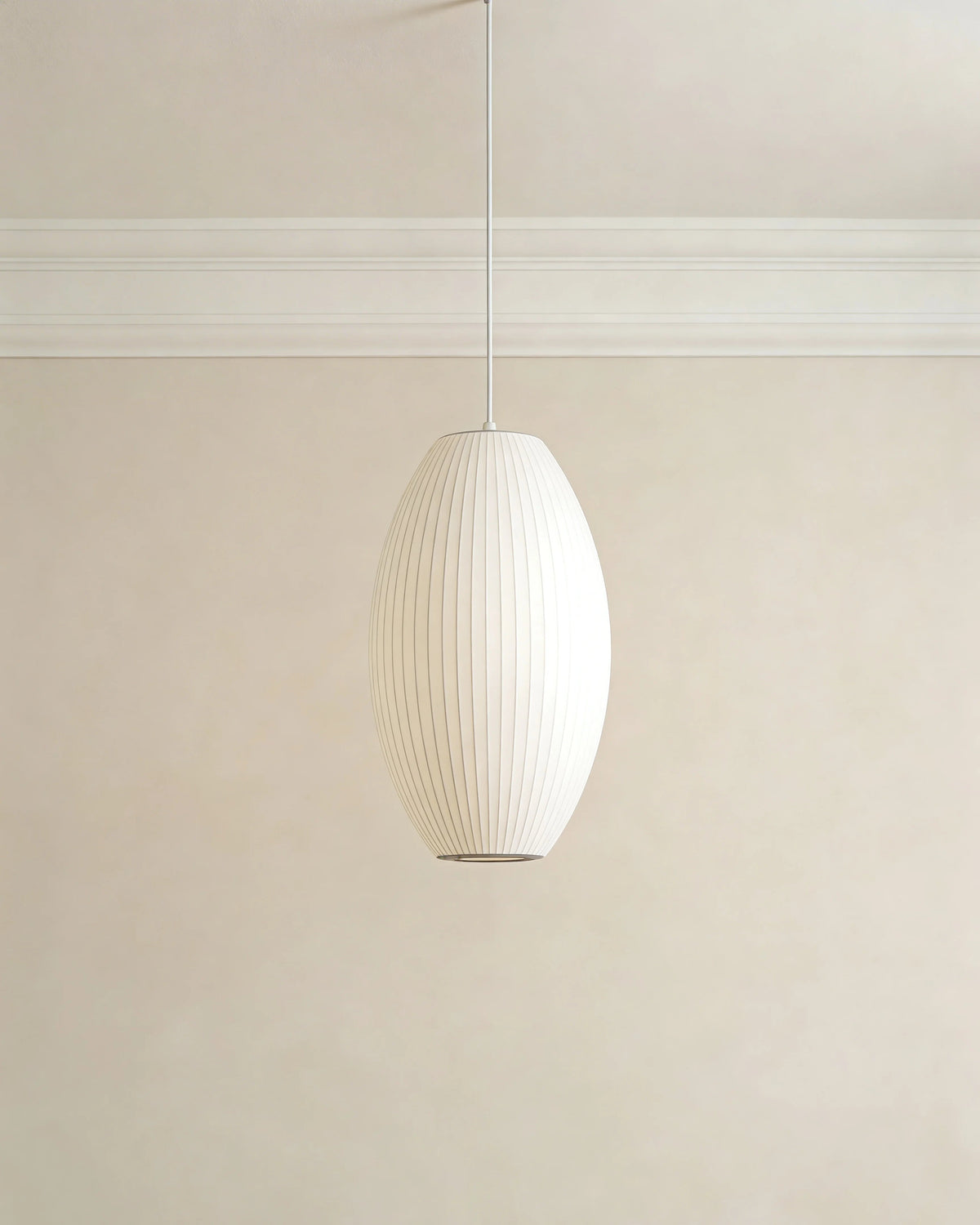 Silk pendant light in a Dubai dining room