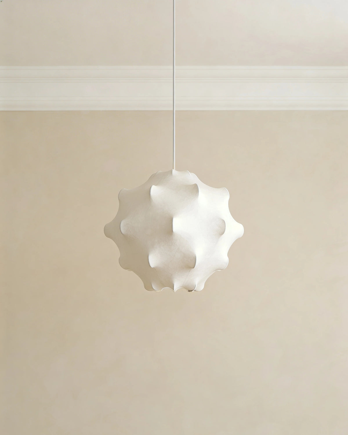 Silk pendant light in a Dubai living room