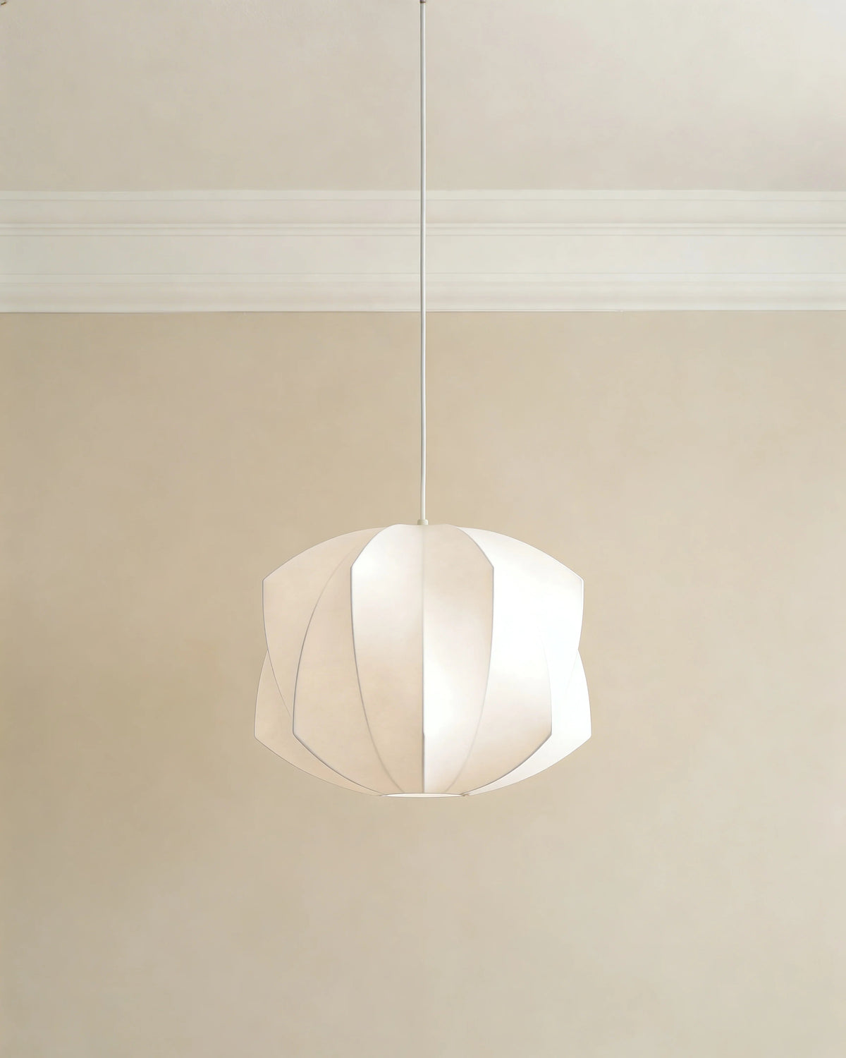 Silk ceiling light in a Dubai living room