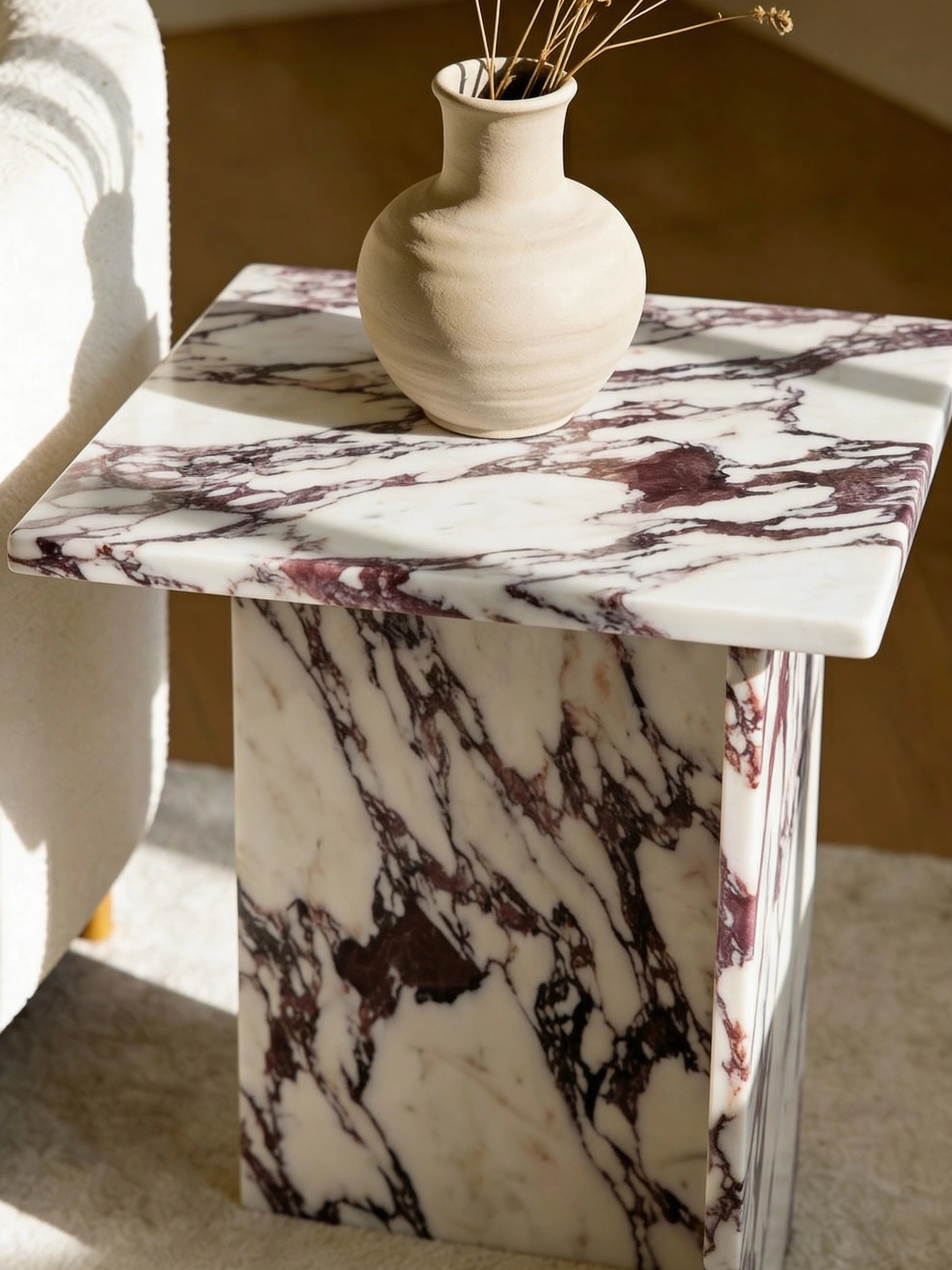 Norman Calacatta Marble Side Table