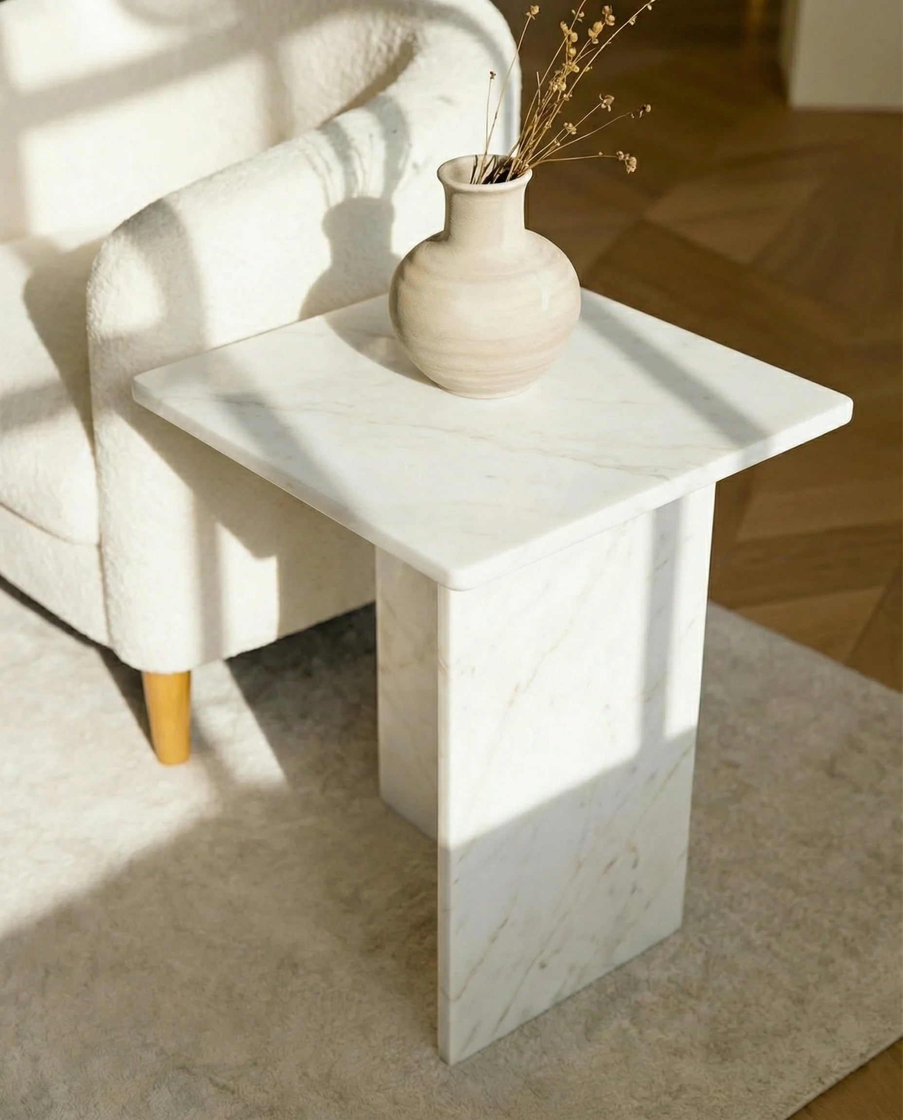 Norman Carrara Marble Side Table