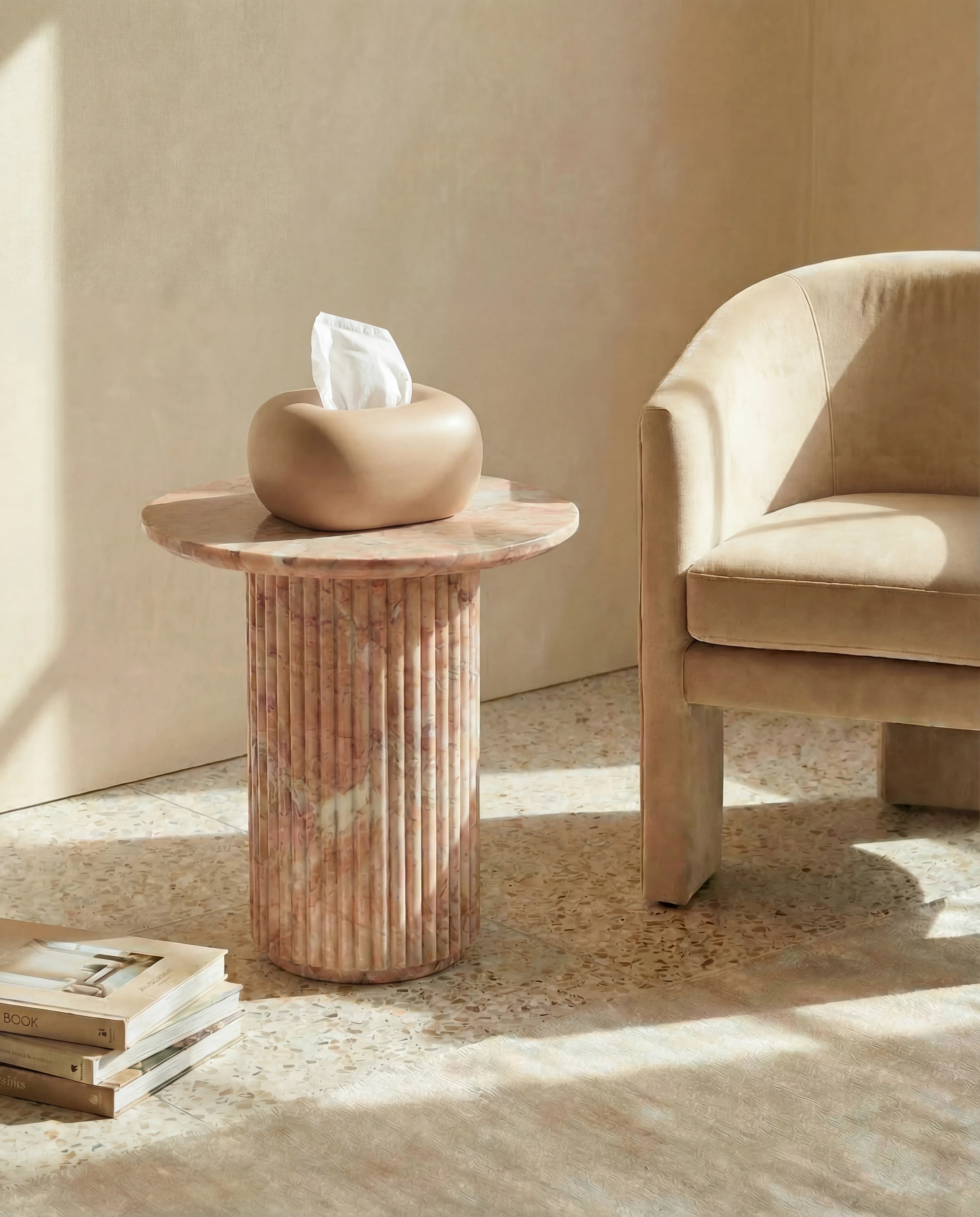 Noya Taupe Ceramic Tissue Box