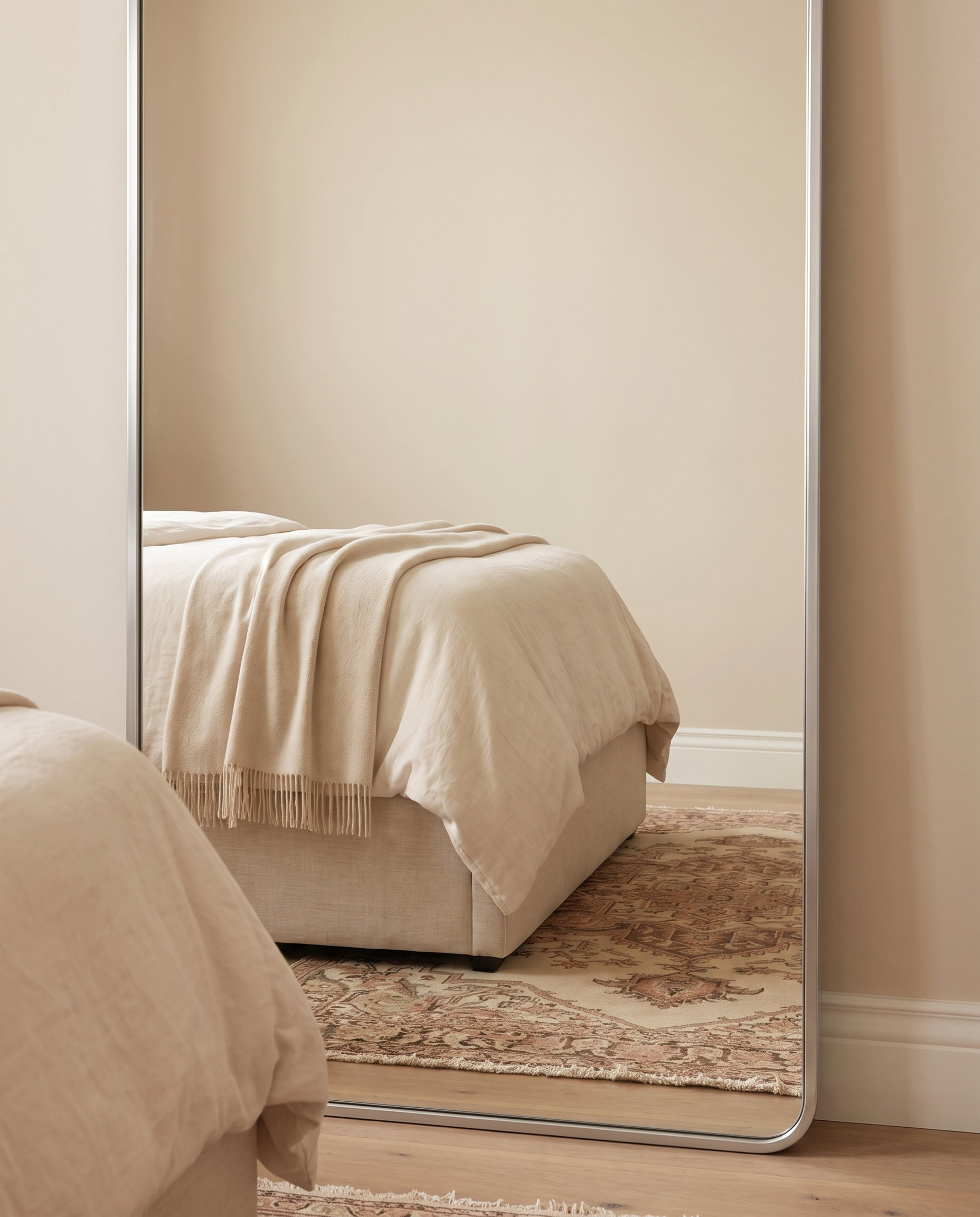 Nyla Silver Full Length Rounded Rectangular Mirror