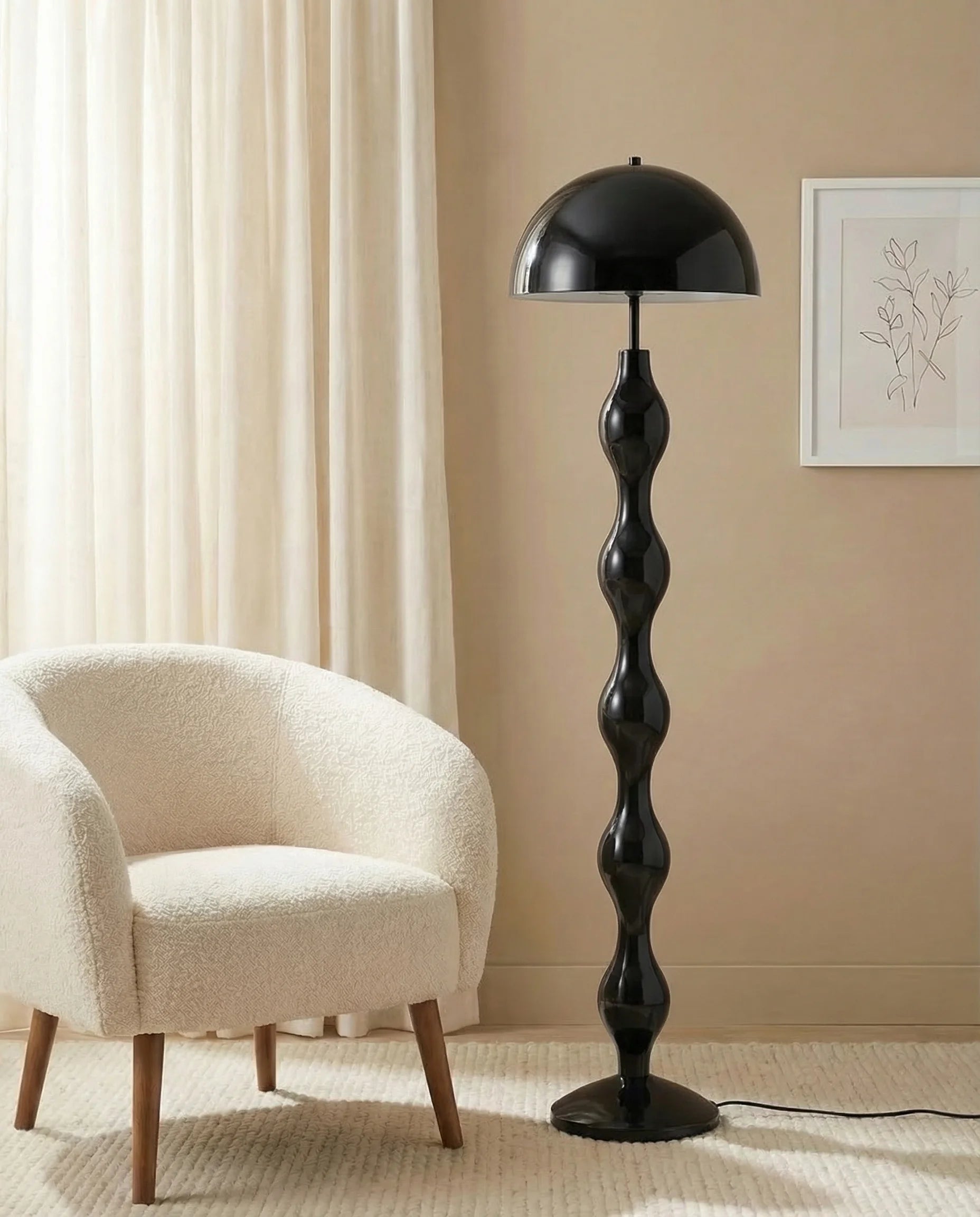 Obel Black Contemporary Floor Lamp