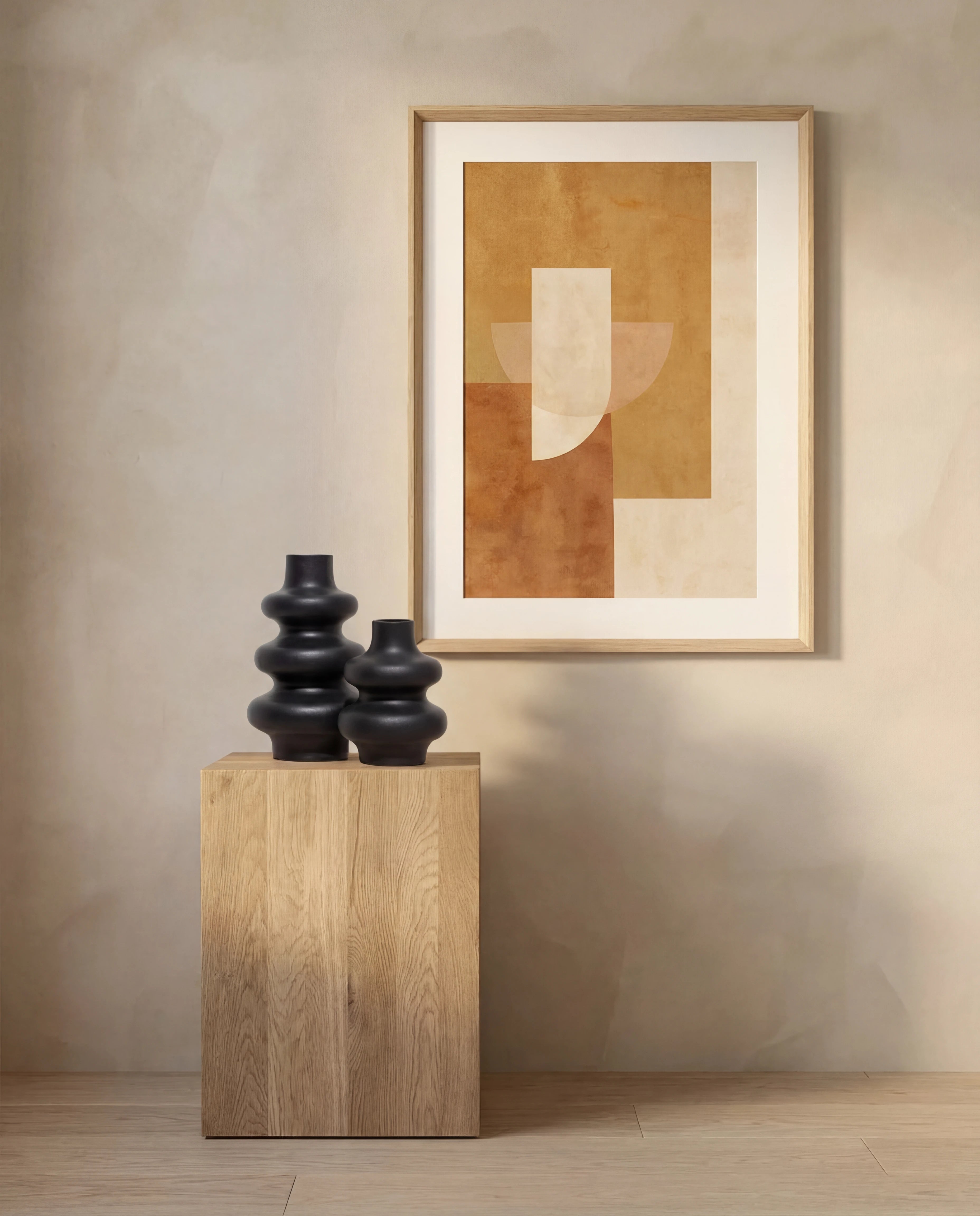 Obsidian Curvy Glossy Black Ceramic Vase