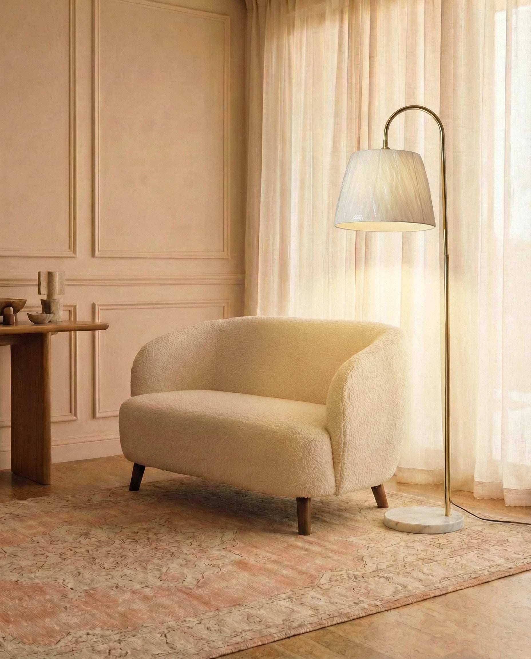 Olivia Retro Glossy Arch Floor Lamp