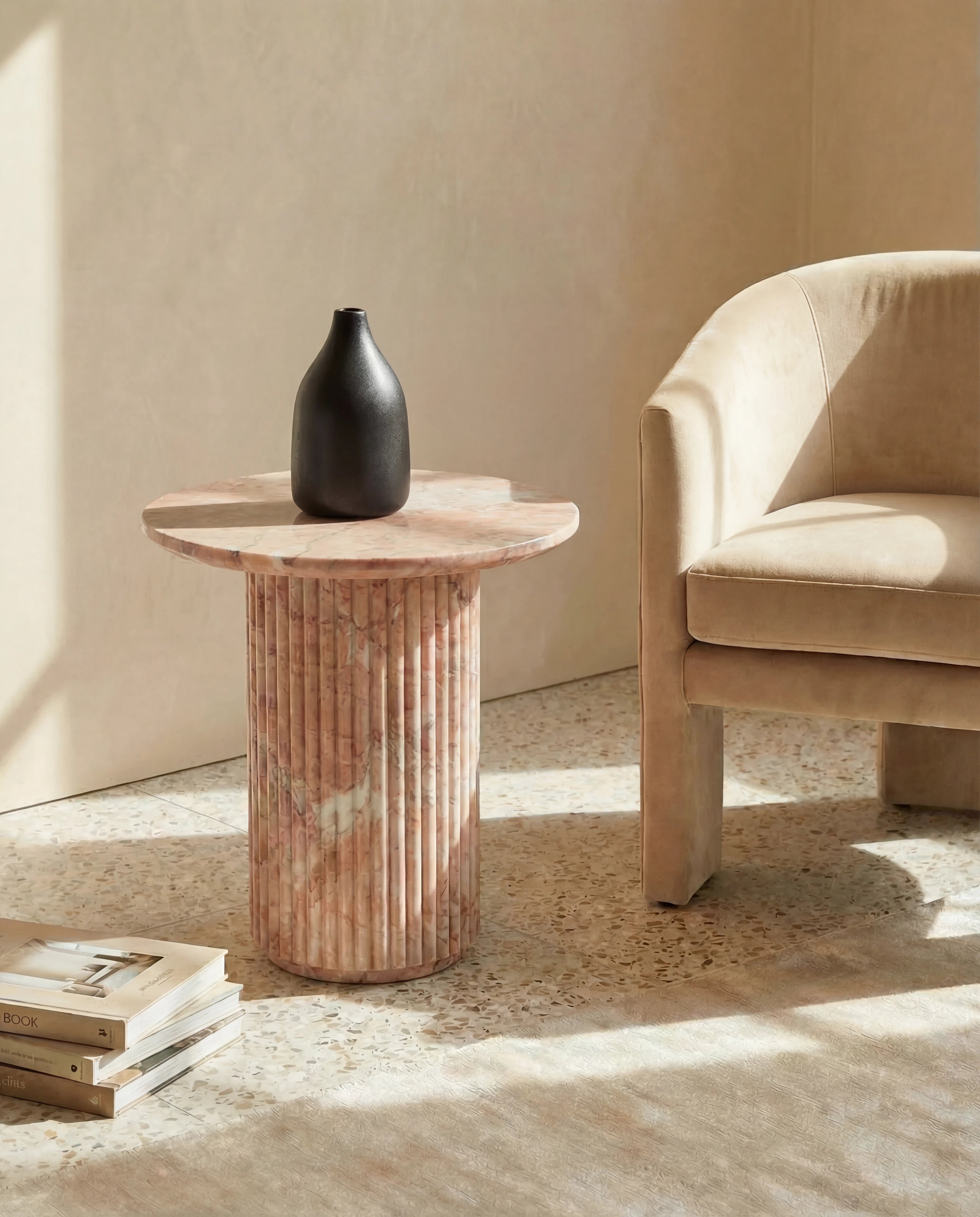 Onyx Round Black Ceramic Vase