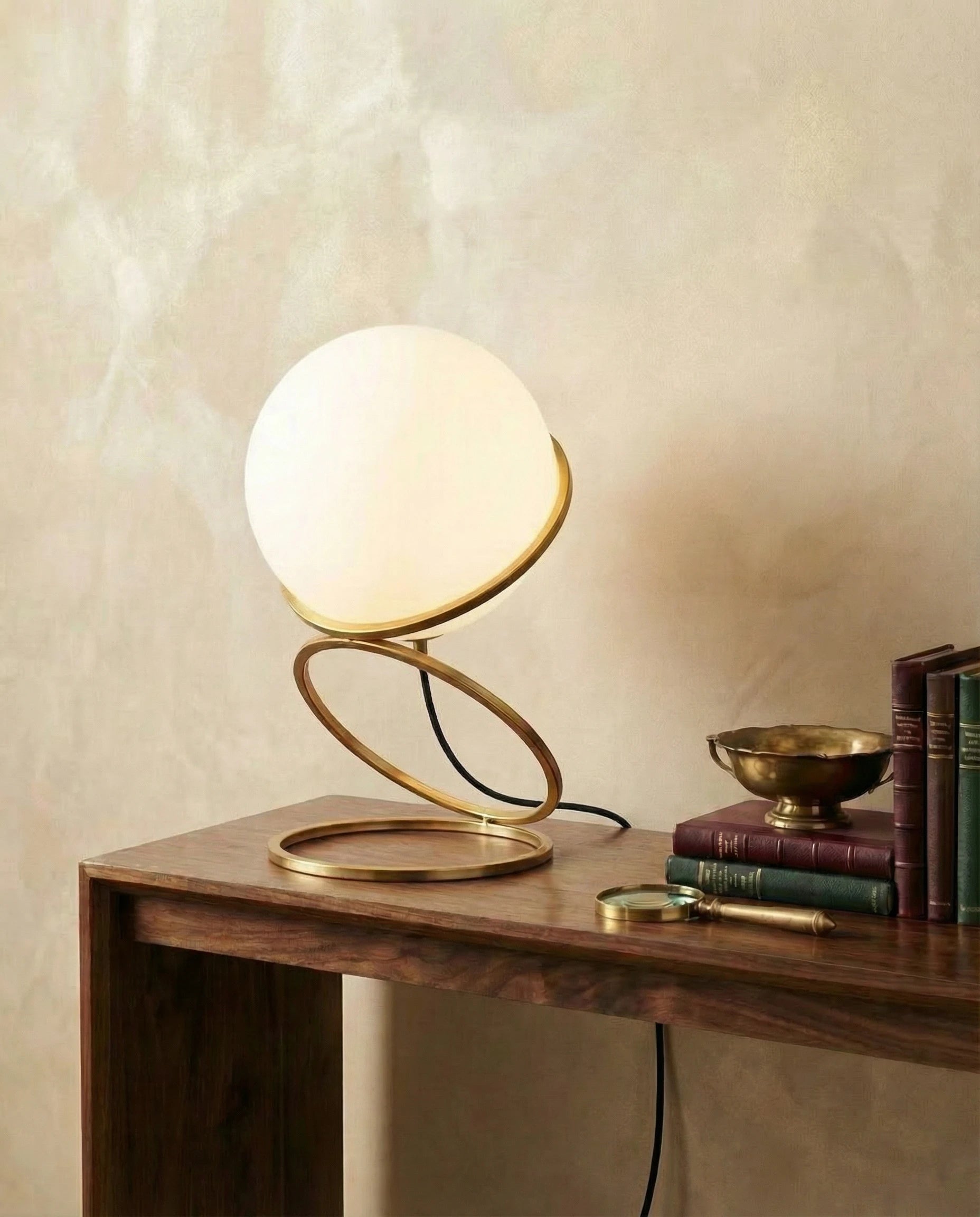Orb Golden Tri-ring Table Lamp