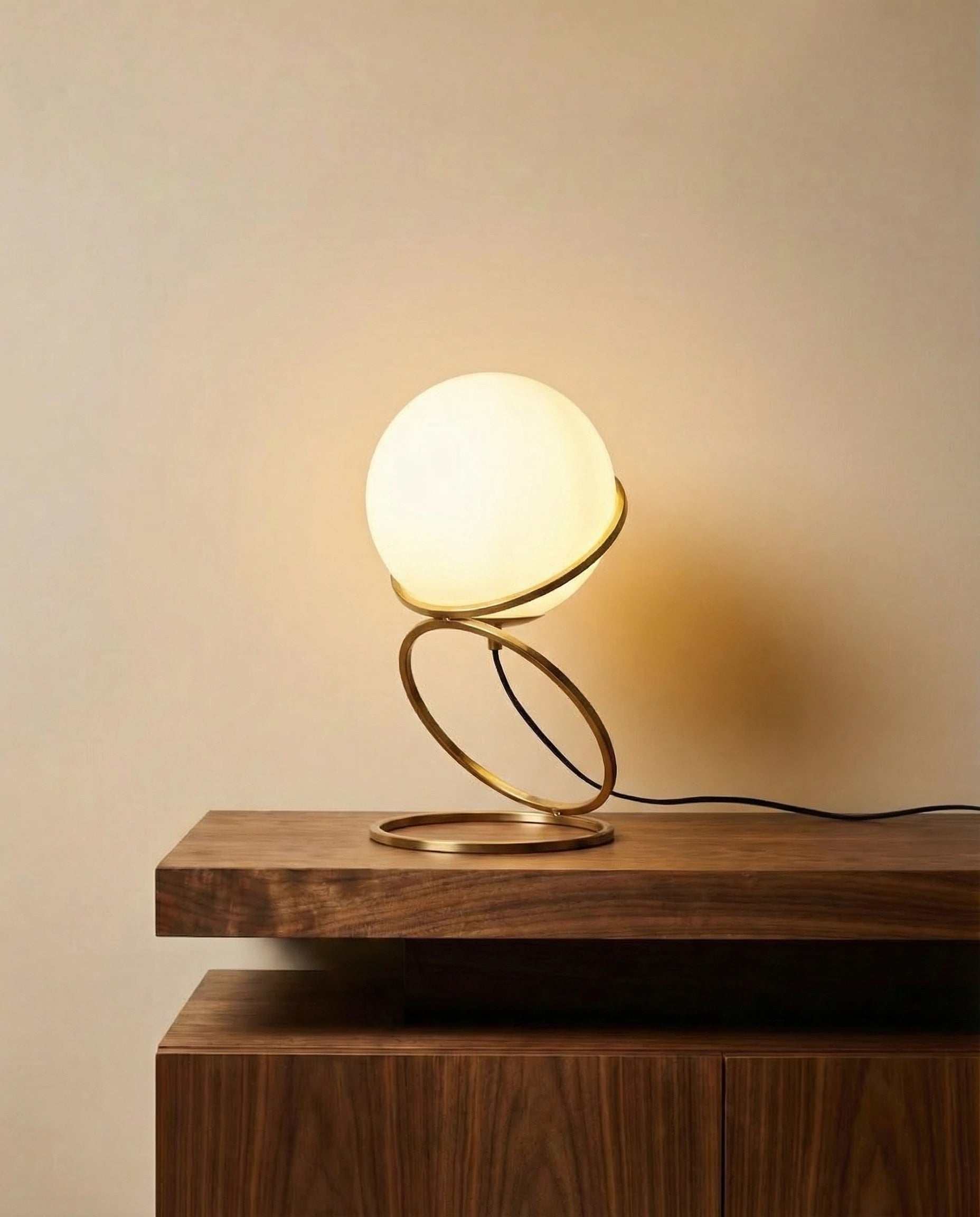 Orb Golden Tri-ring Table Lamp