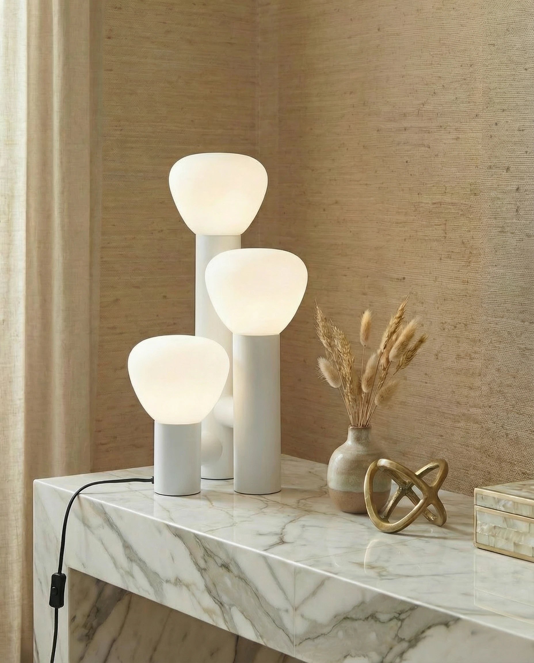 Parc White Trio Glow Table Lamp