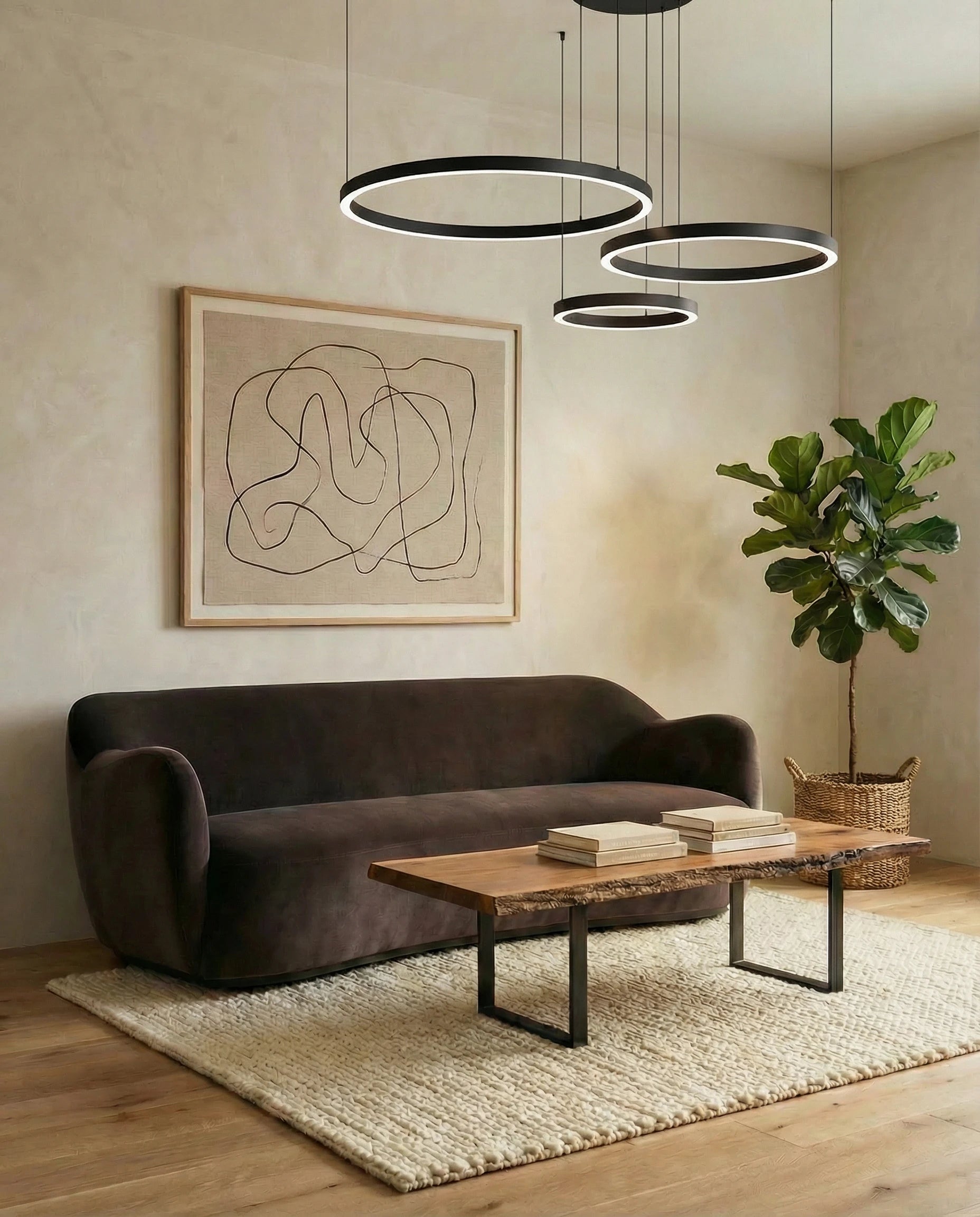 Possini Black Tri Ring Hanging Lights