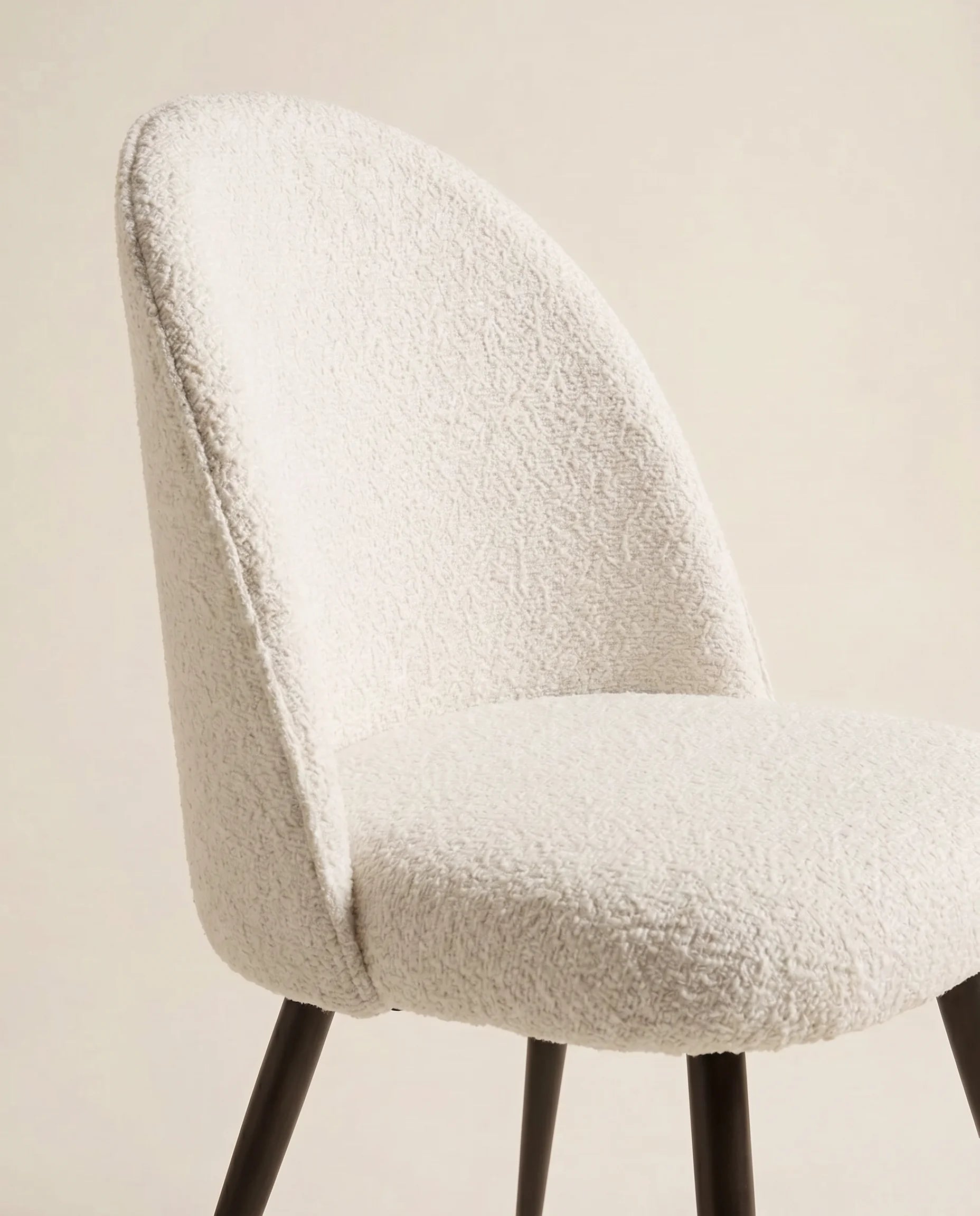 Posy Curved Bouclé Dining Chair