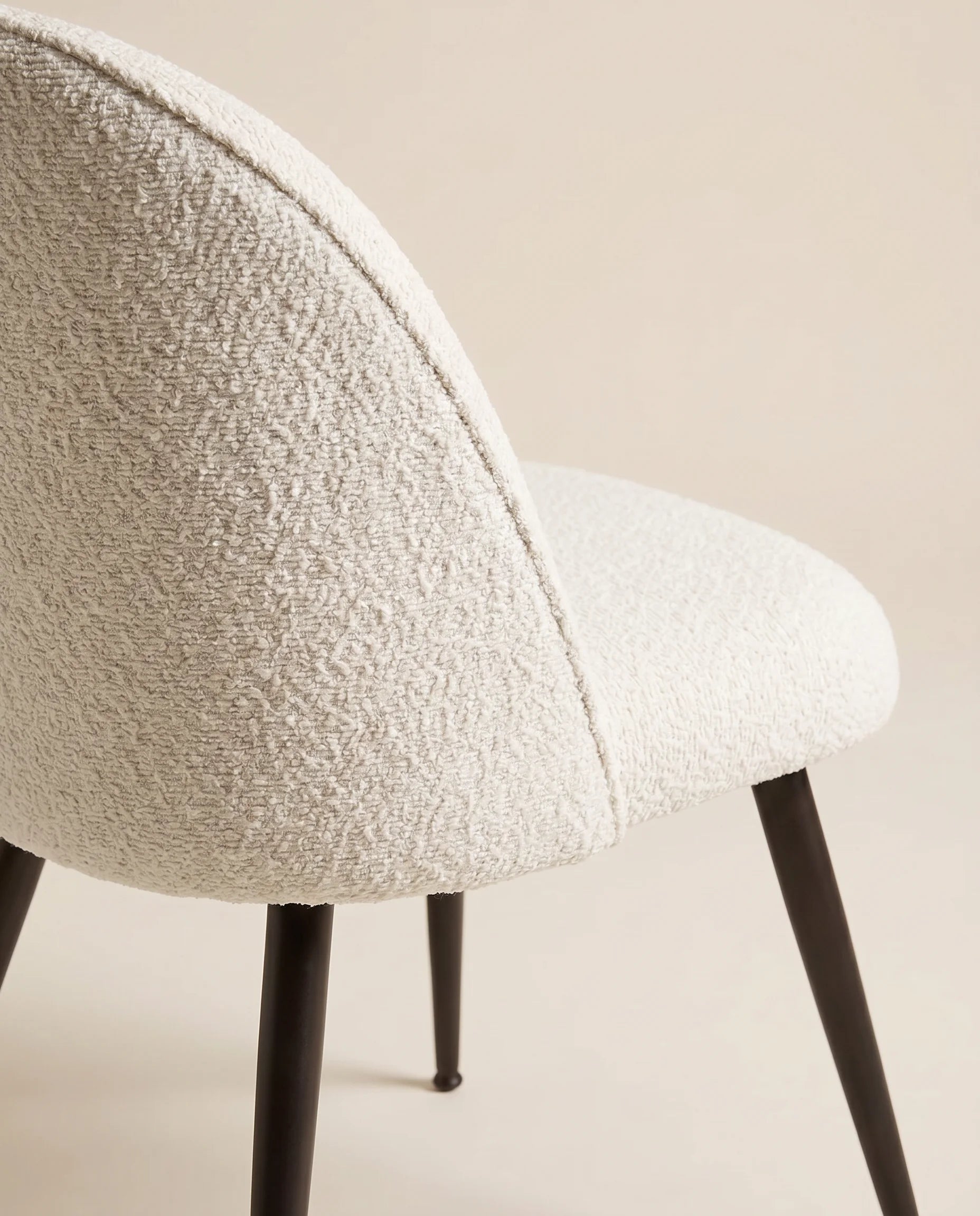 Posy Curved Bouclé Dining Chair