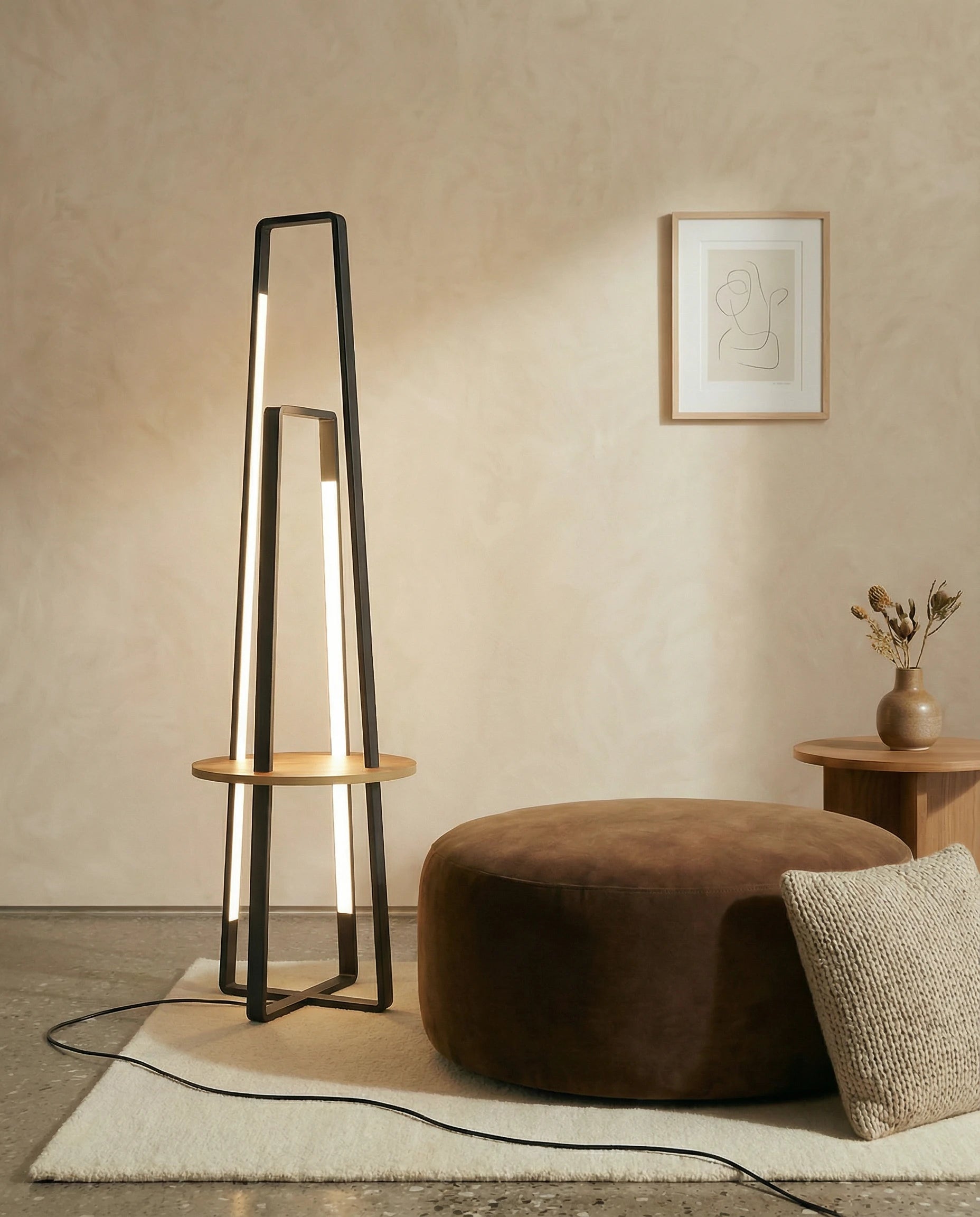 Rachel Modern Black Geometric Table Lamp