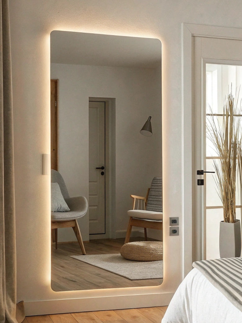 Radiance Full Length Backlit Frameless Mirror with Rounded Corners