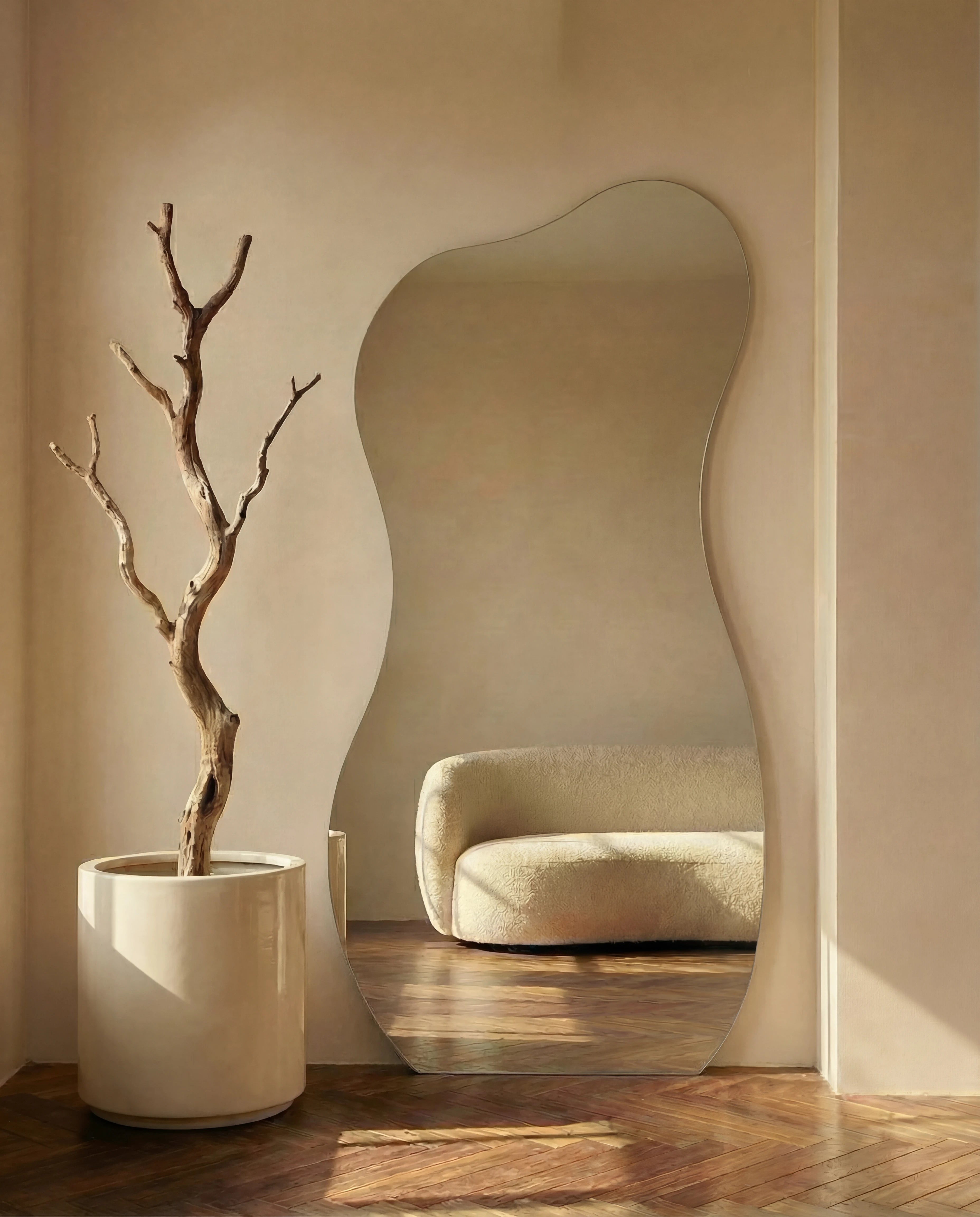 Ralph Squiggly Frameless Standing Mirror